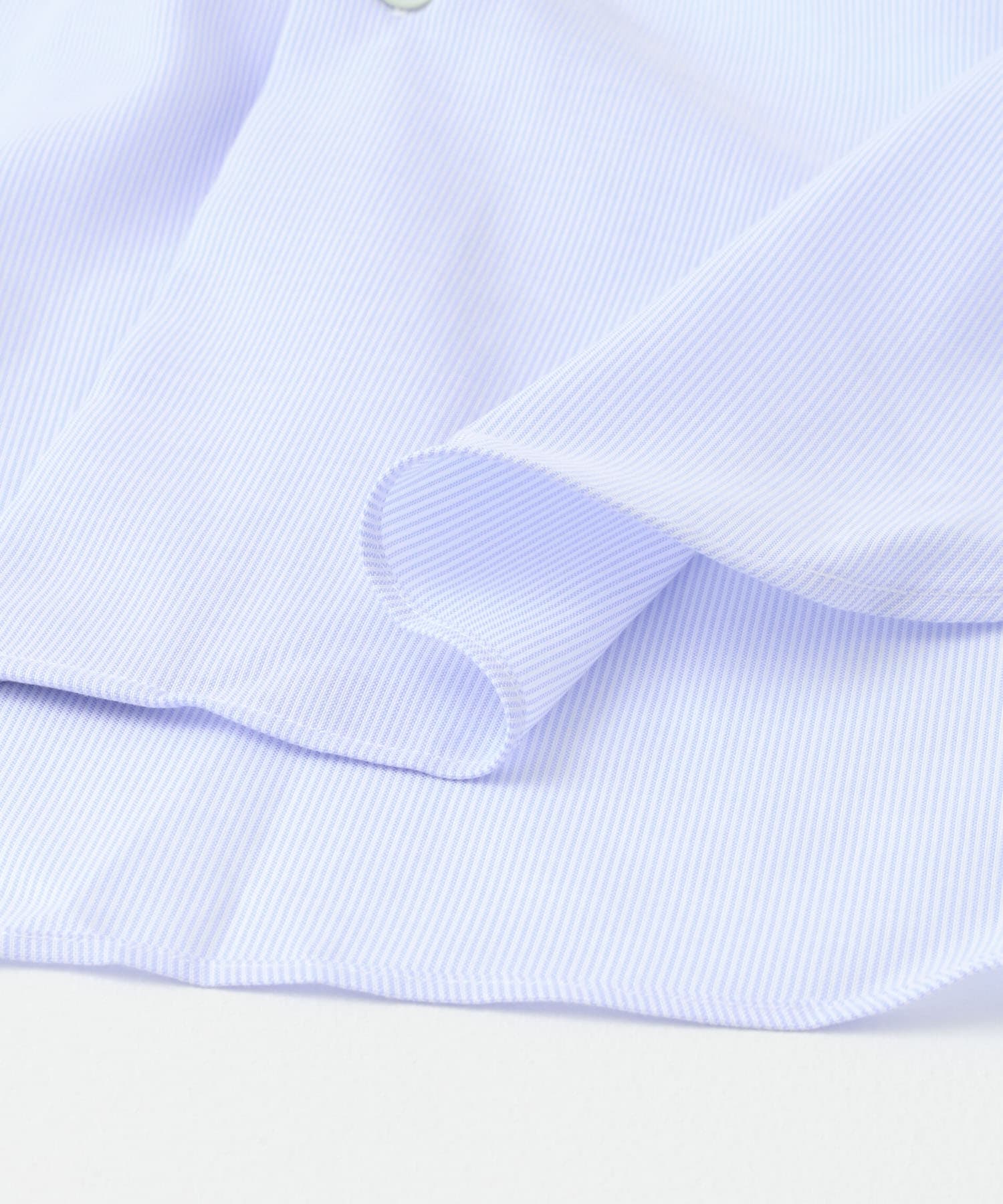 『イージーケア』LIFE STYLE TAILOR　セミワイド細ストライプシャツ BLUE-ST 38