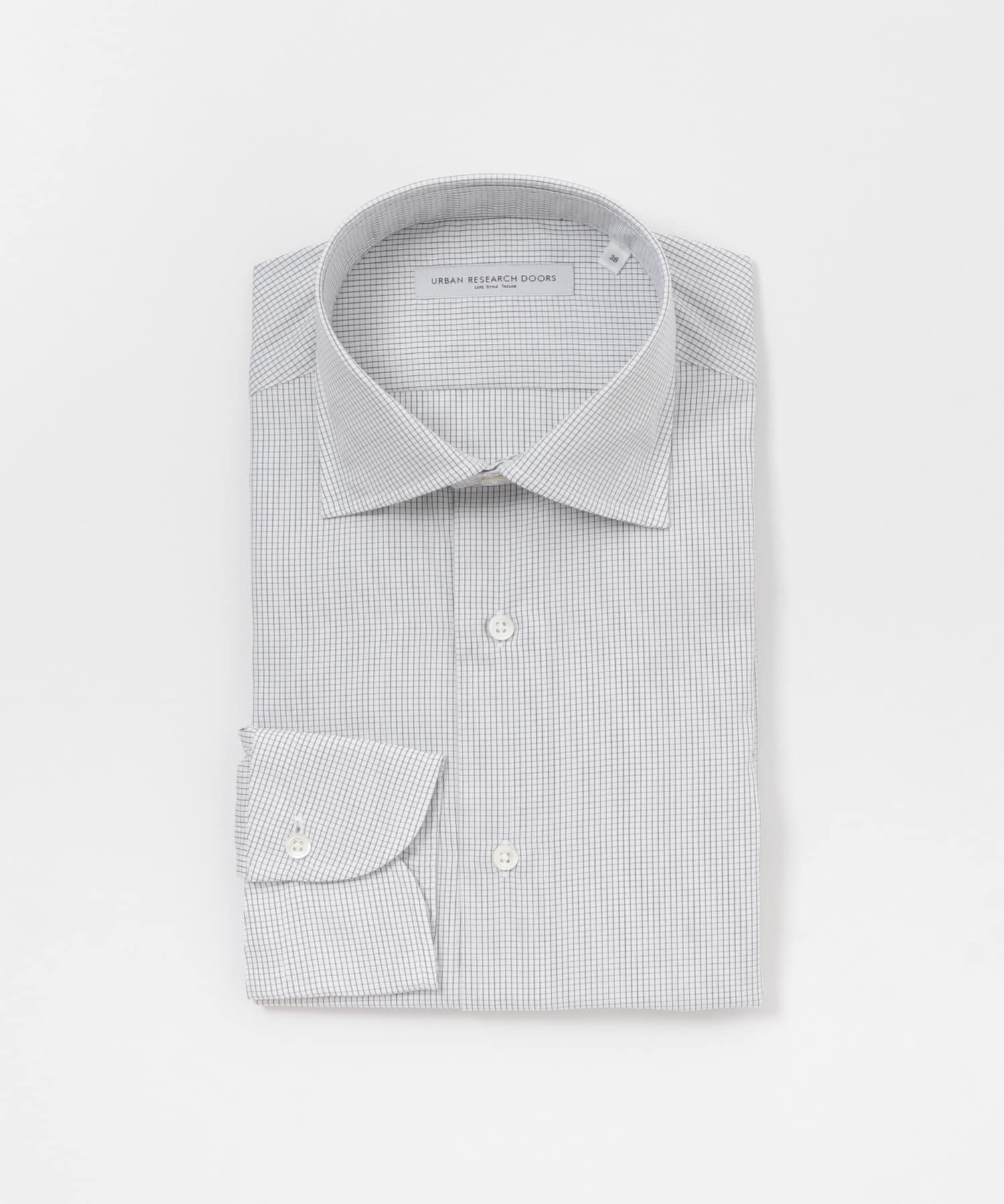 『イージーケア』LIFE STYLE TAILOR　セミワイドグラフチェックシャツ WHITE-CH 38