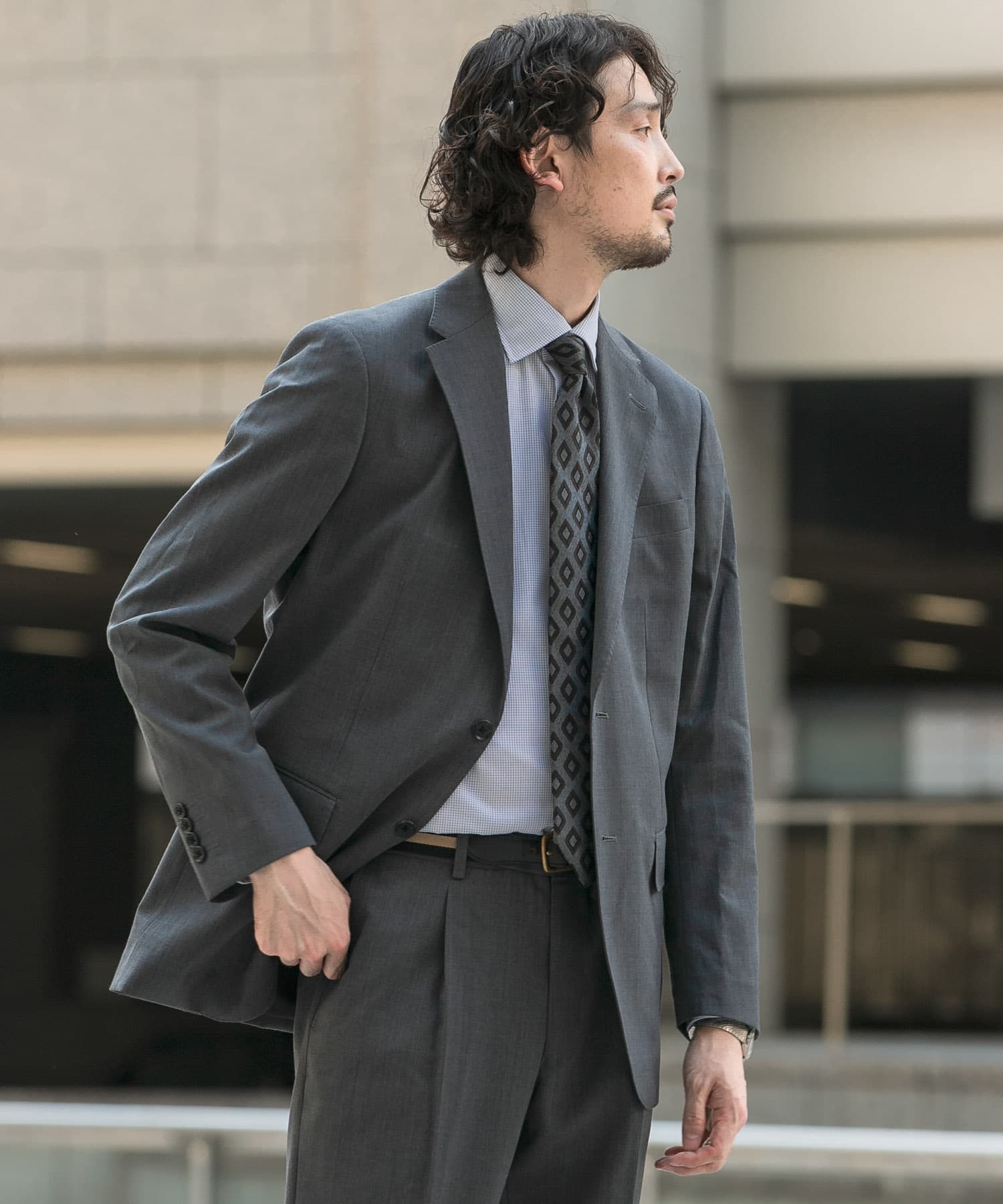LIFE STYLE TAILOR ウォッシャブルストレッチジャケット(44 GRAY
