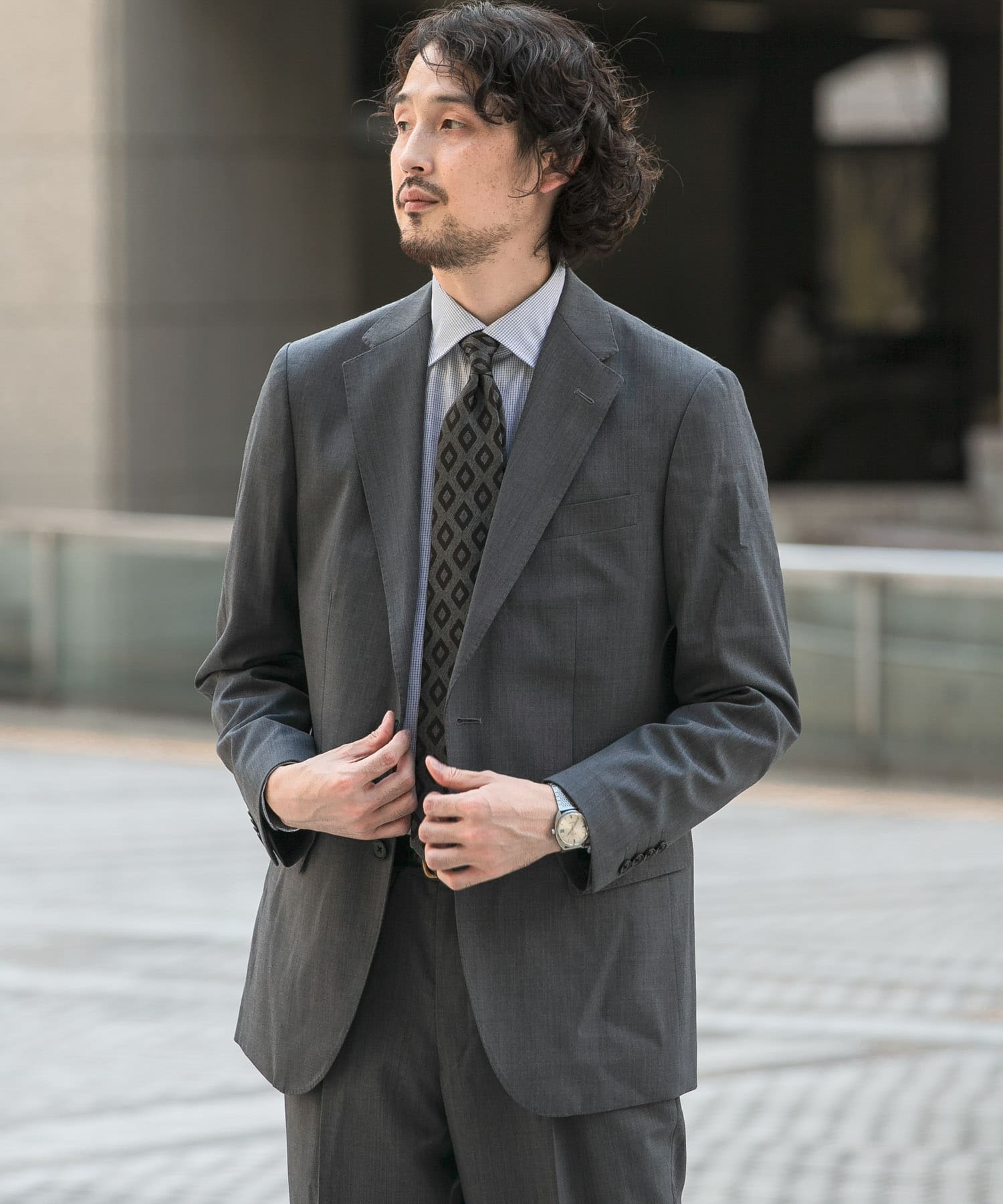 LIFE STYLE TAILOR ウォッシャブルストレッチジャケット(44 GRAY