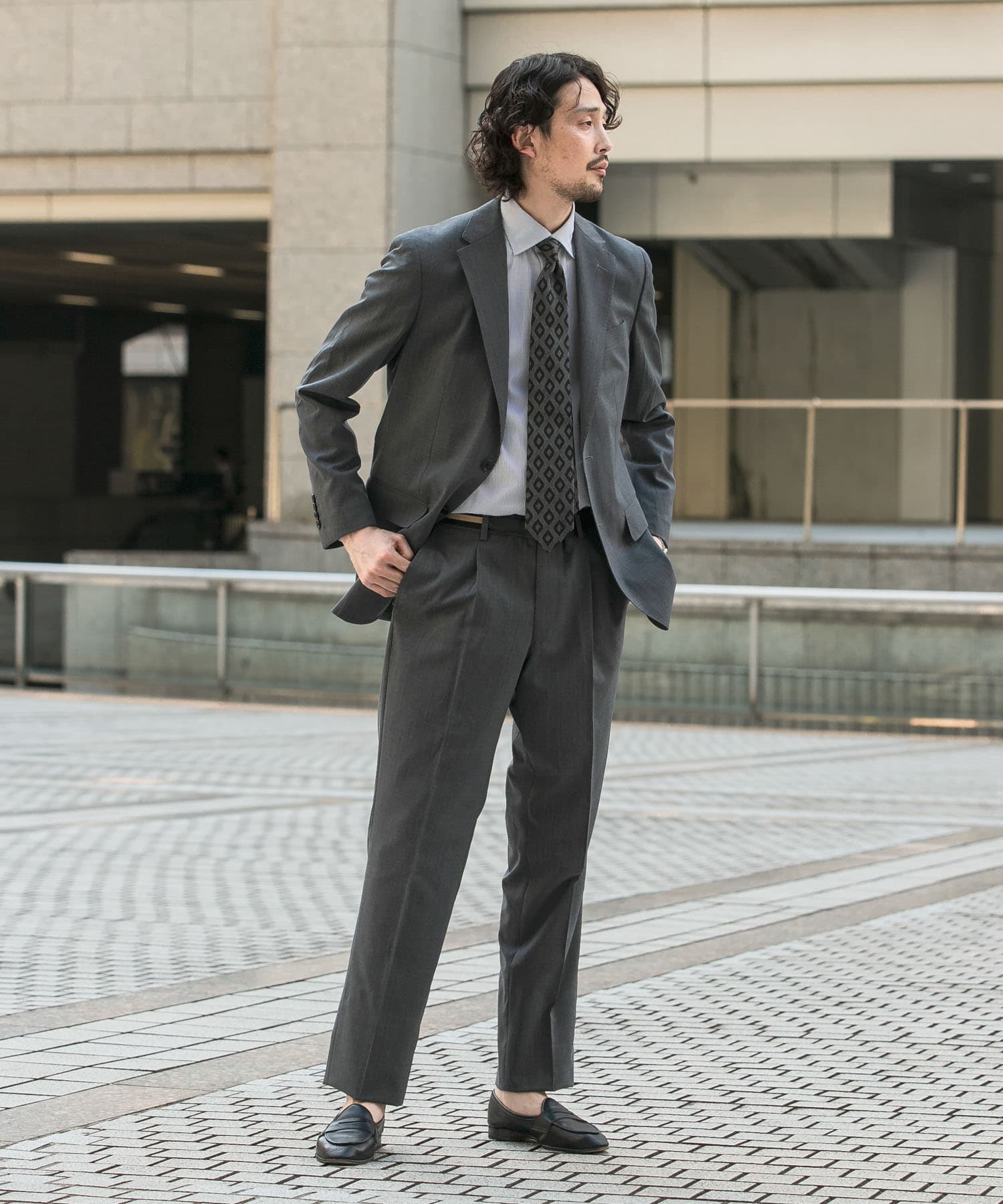 LIFE STYLE TAILOR ウォッシャブルストレッチジャケット(44 GRAY