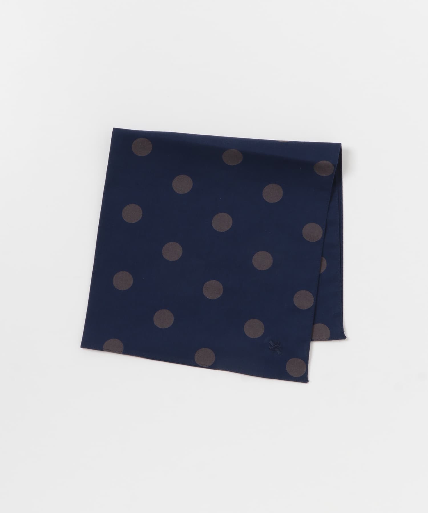 LIFE STYLE TAILOR　ドット柄コットンハンカチ NAVY -