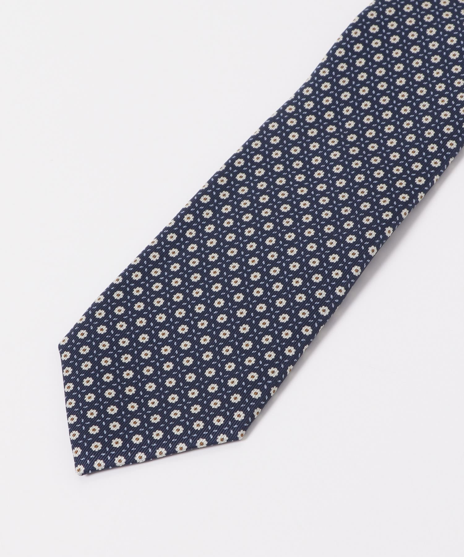 LIFE STYLE TAILOR　DAVID EVANS シルクプリントタイ2 01NAVY -