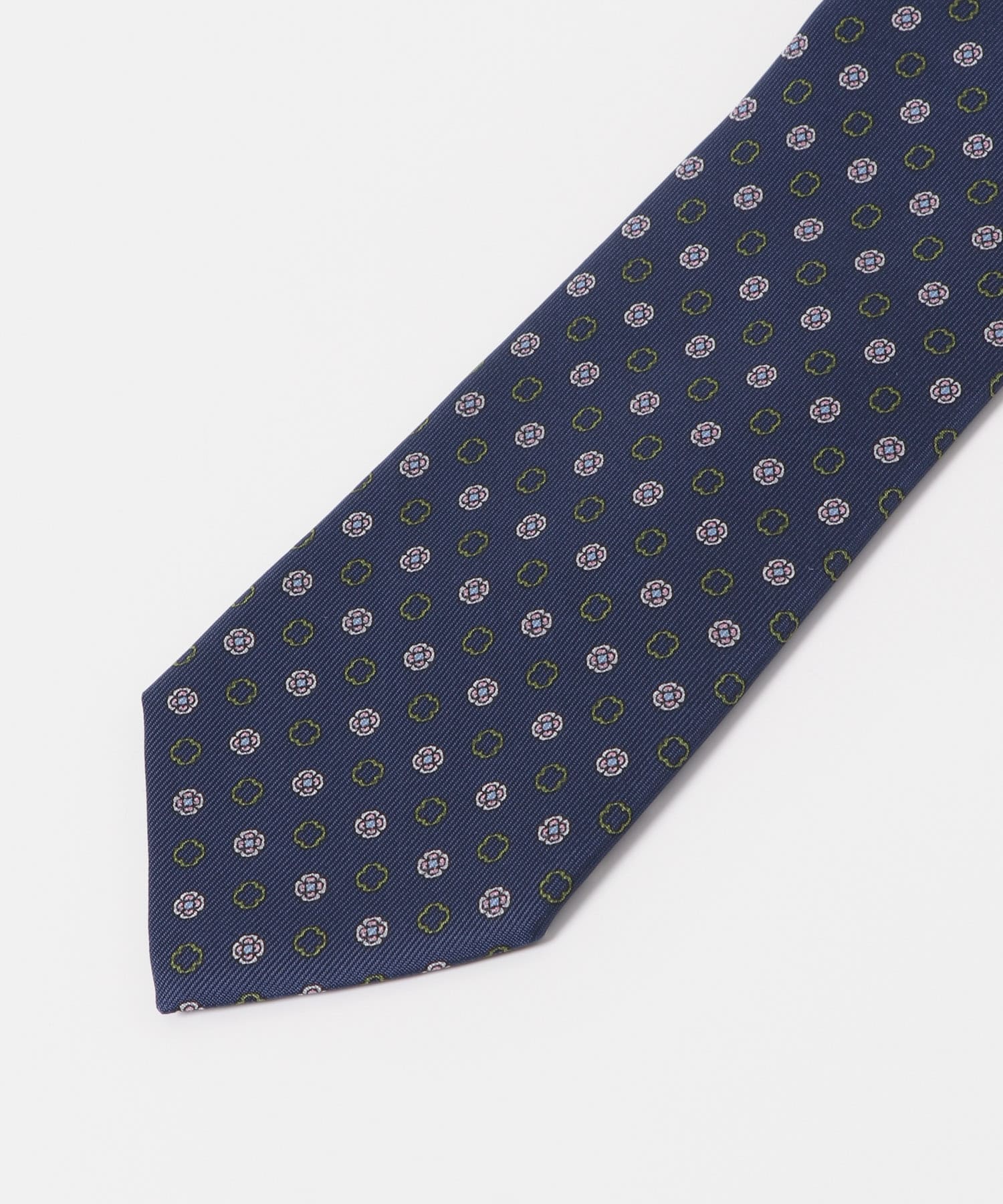 LIFE STYLE TAILOR　DAVID EVANS シルクプリントタイ2 03NAVY -