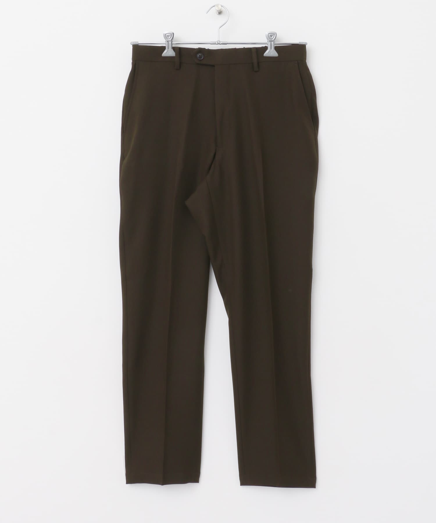 『イージーケア』LIFE STYLE TAILOR　ウールライクツイルコンフォータブルパンツ BROWN S