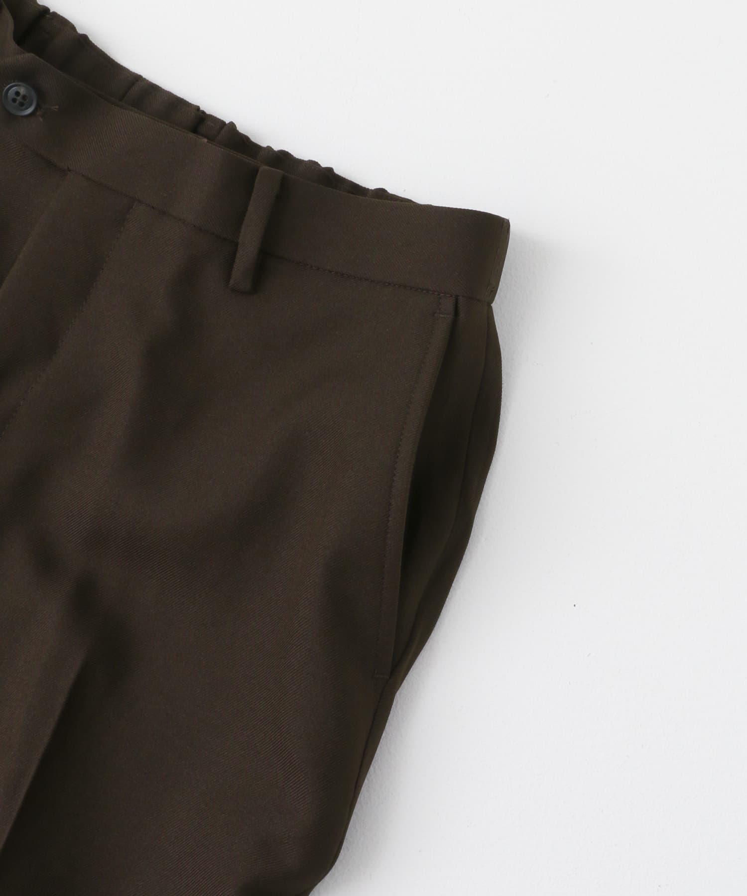 『イージーケア』LIFE STYLE TAILOR　ウールライクツイルコンフォータブルパンツ BROWN S