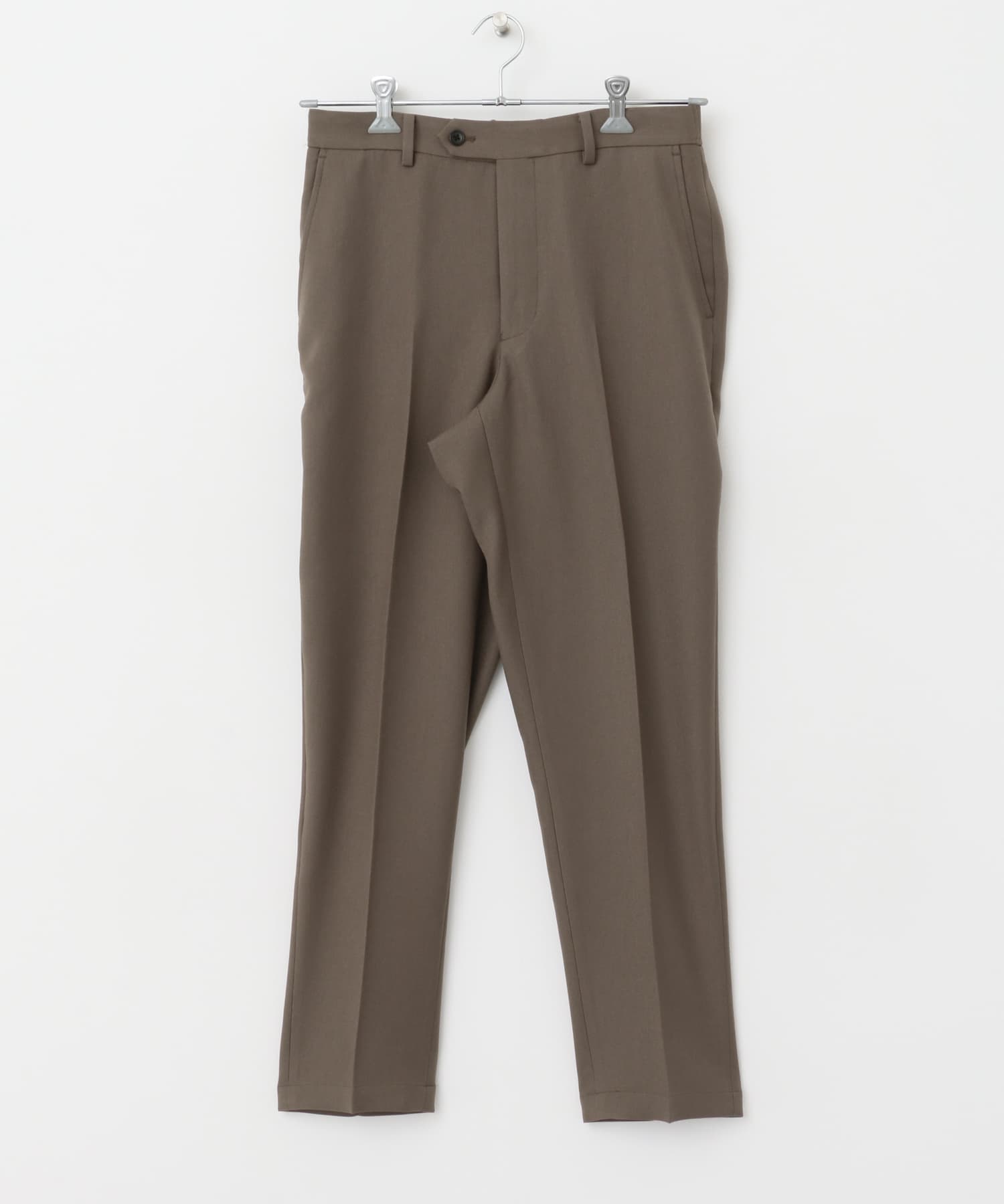 『イージーケア』LIFE STYLE TAILOR　ブラッシュドウールライクコンフォータブルパンツ MOCHA S