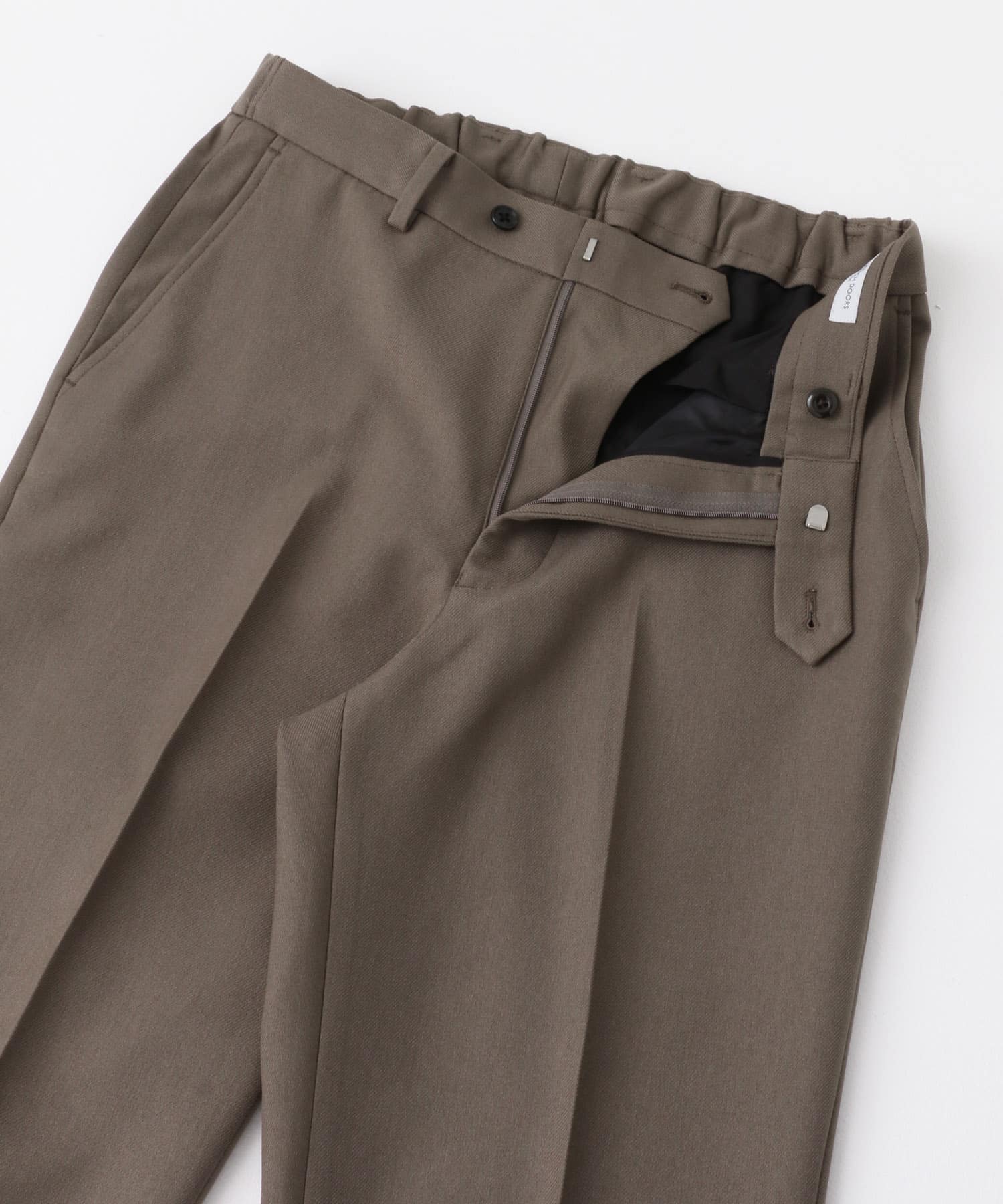 『イージーケア』LIFE STYLE TAILOR　ブラッシュドウールライクコンフォータブルパンツ MOCHA S