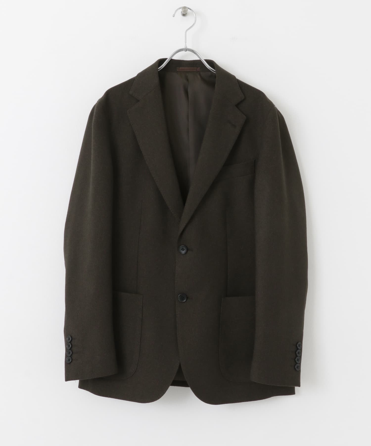 『イージーケア』LIFE STYLE TAILOR　バーズアイストレッチジャケット BROWN 44