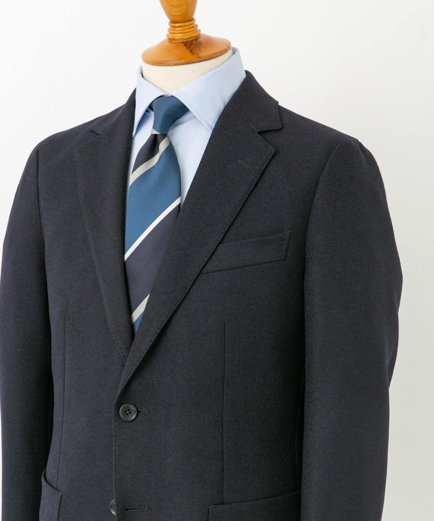 『イージーケア』LIFE STYLE TAILOR　バーズアイストレッチジャケット NAVY 46