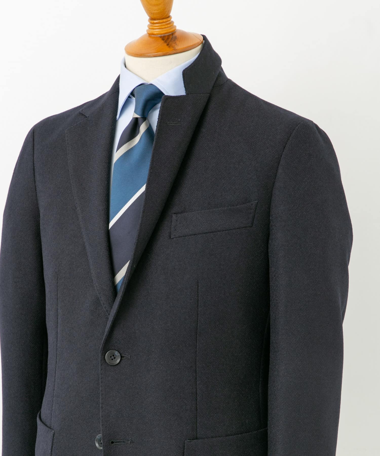 『イージーケア』LIFE STYLE TAILOR　バーズアイストレッチジャケット NAVY 46