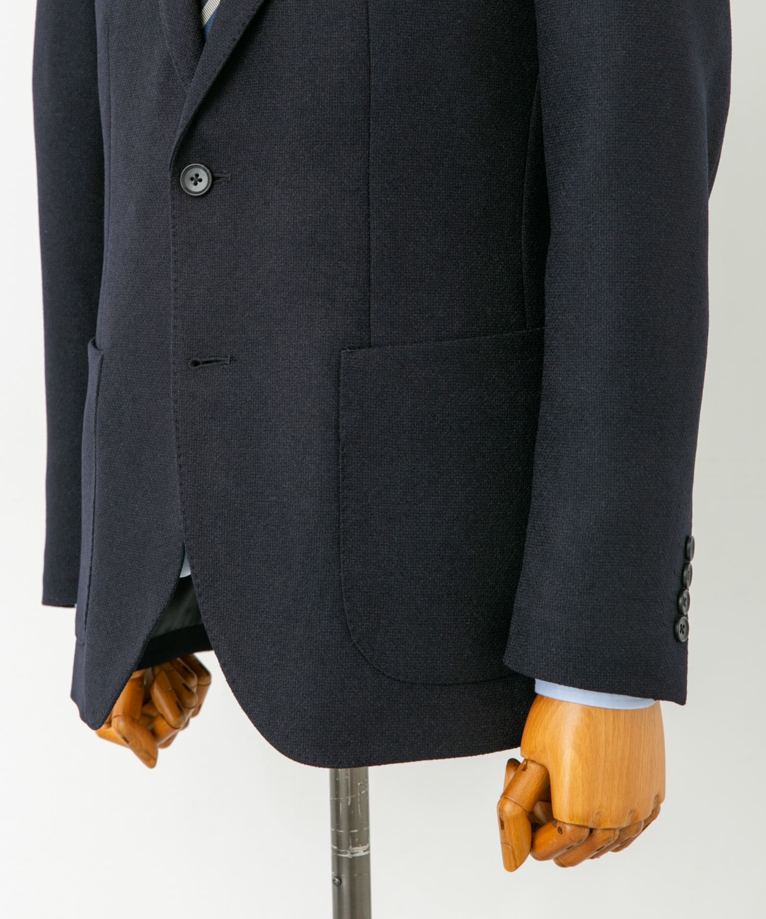 『イージーケア』LIFE STYLE TAILOR　バーズアイストレッチジャケット NAVY 46