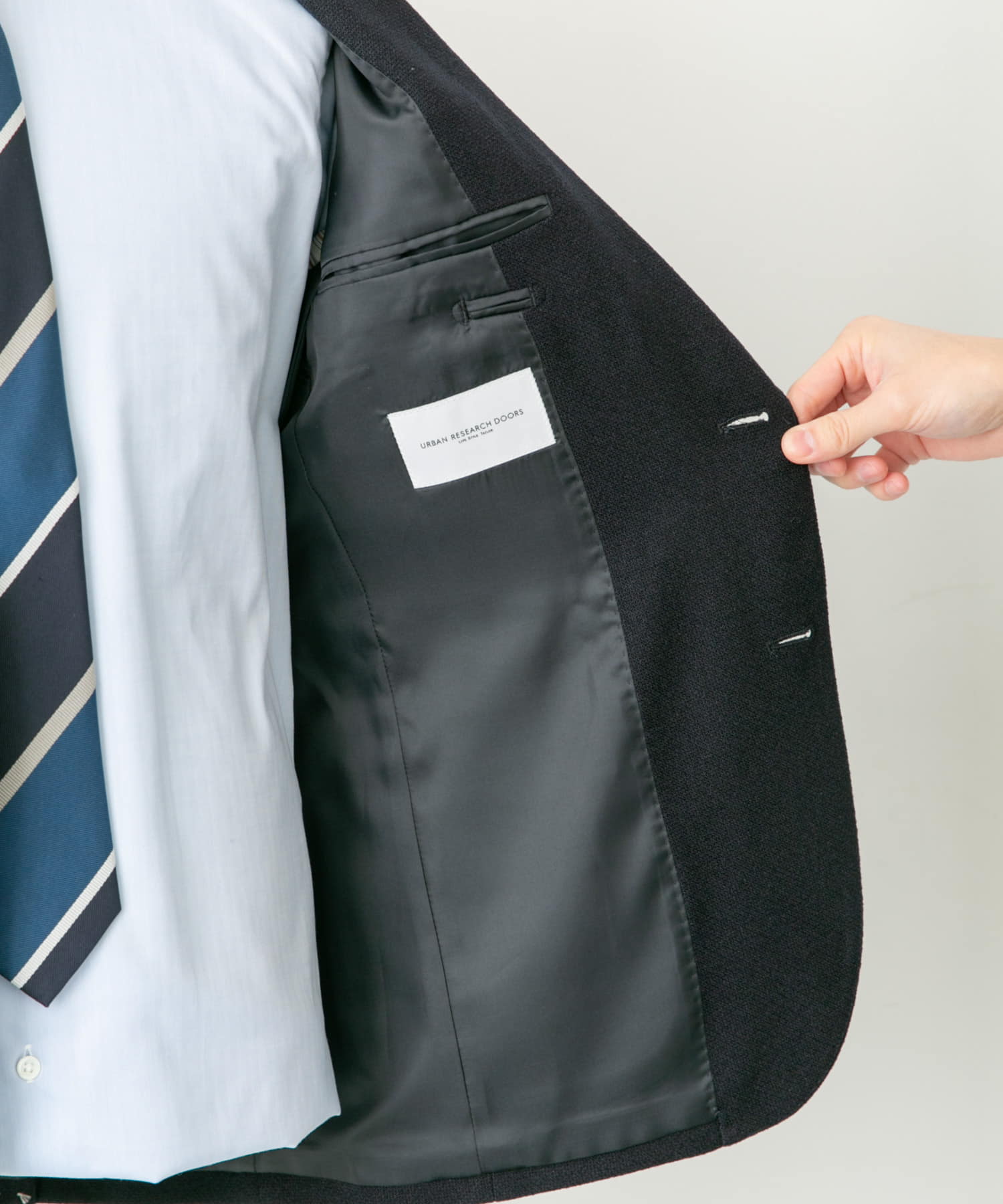 『イージーケア』LIFE STYLE TAILOR　バーズアイストレッチジャケット NAVY 48