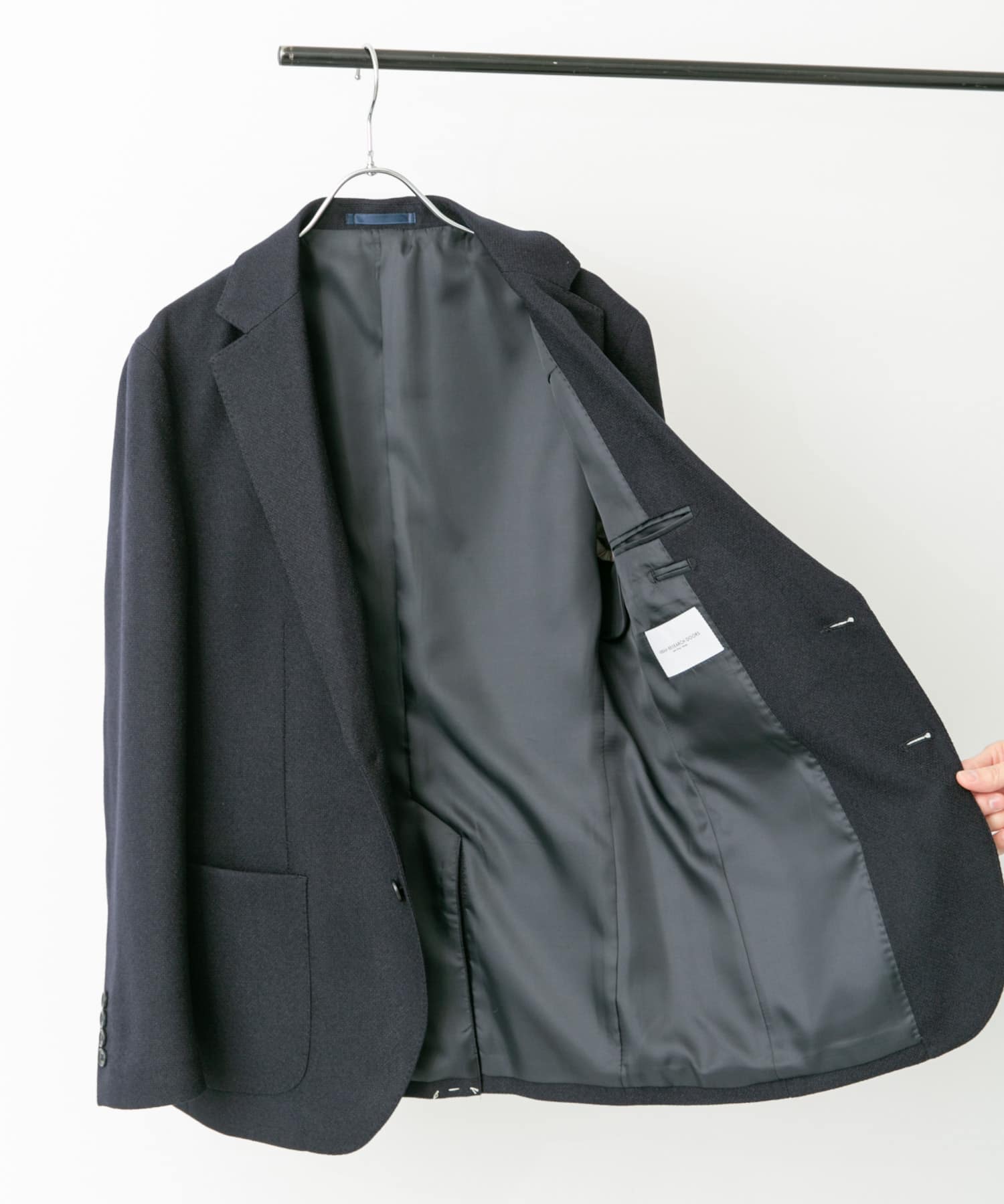 『イージーケア』LIFE STYLE TAILOR　バーズアイストレッチジャケット NAVY 48