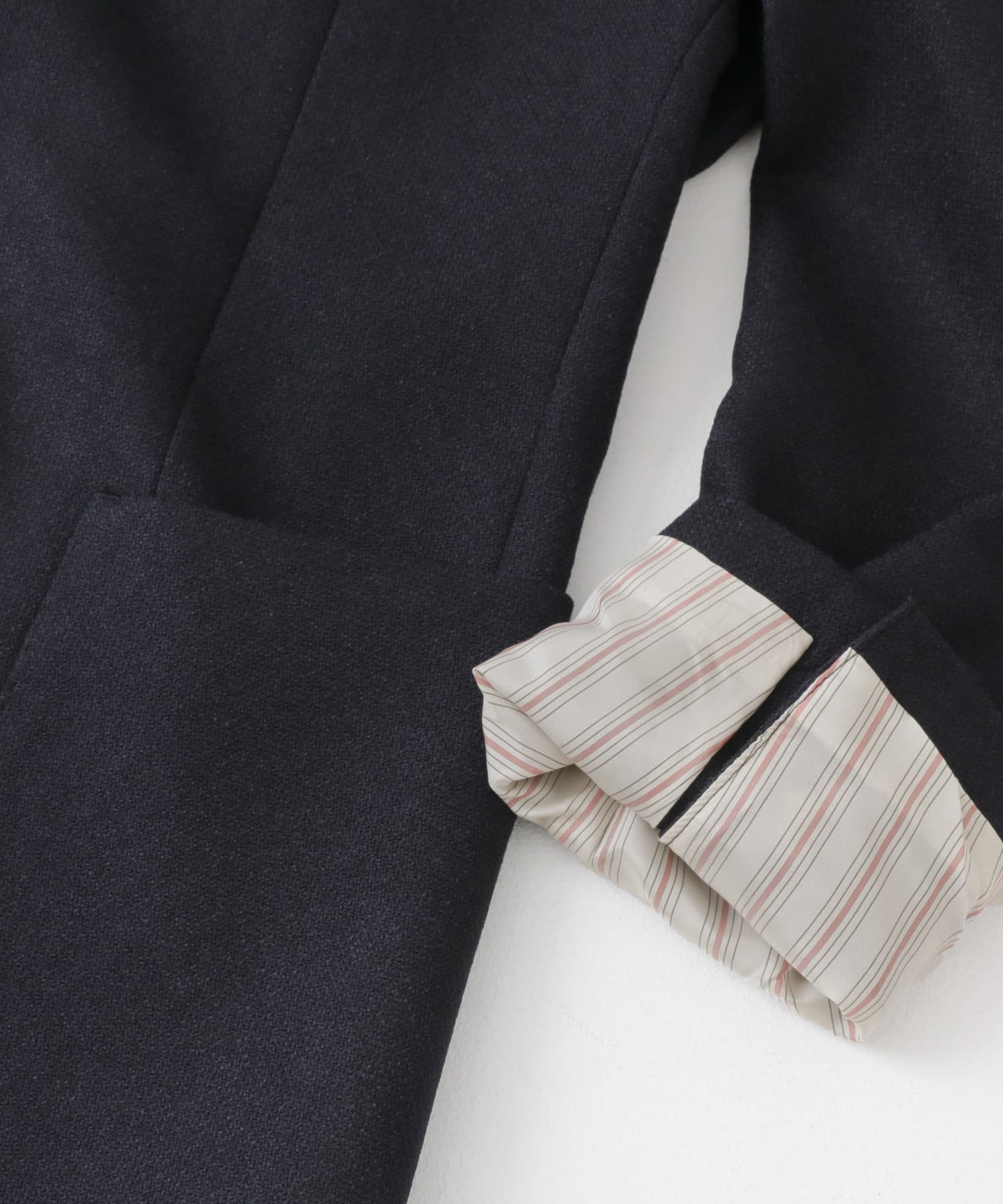 『イージーケア』LIFE STYLE TAILOR　バーズアイストレッチジャケット NAVY 44
