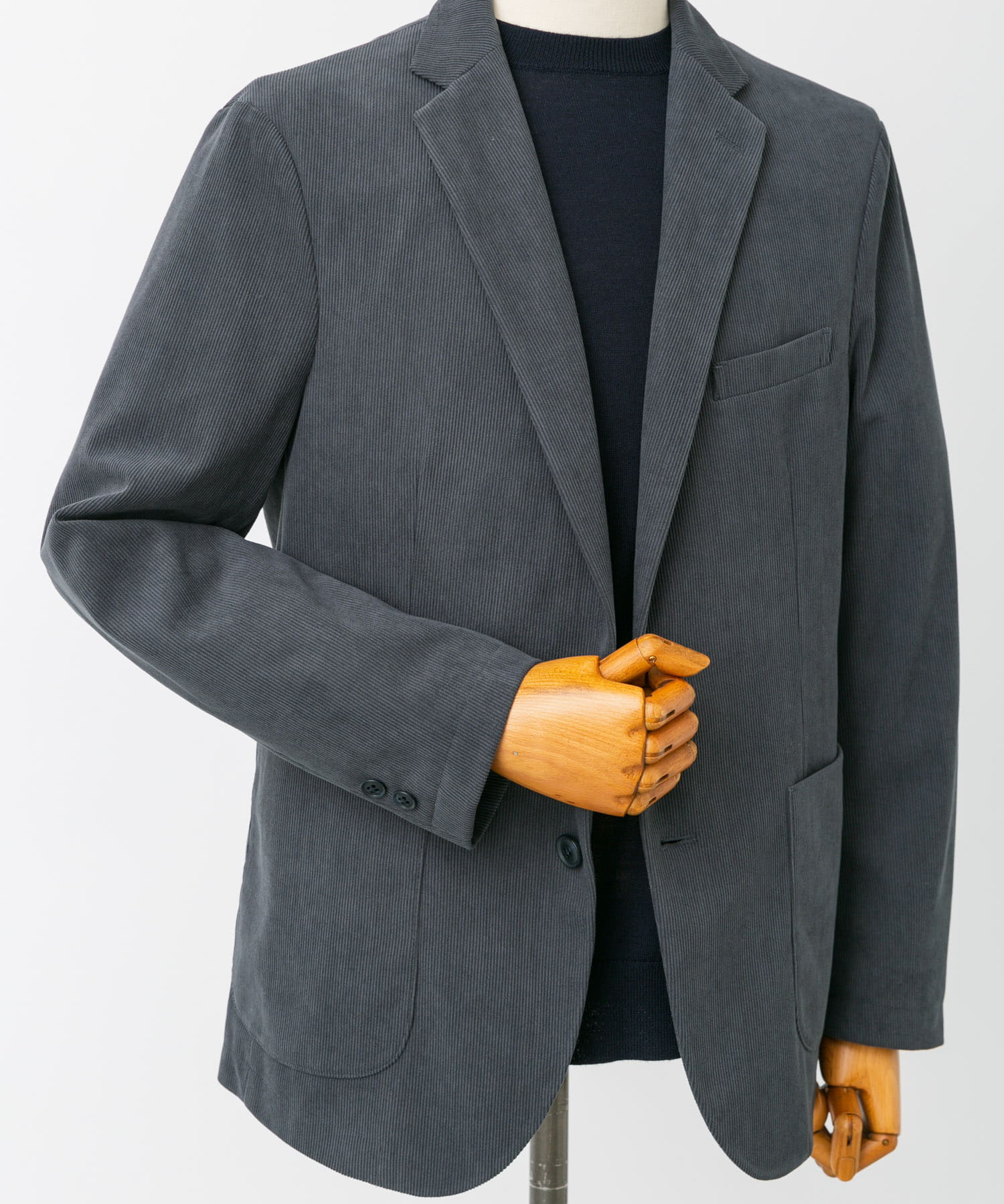 LIFE STYLE TAILOR　コーデュロイコンフォータブルジャケット GRAY L
