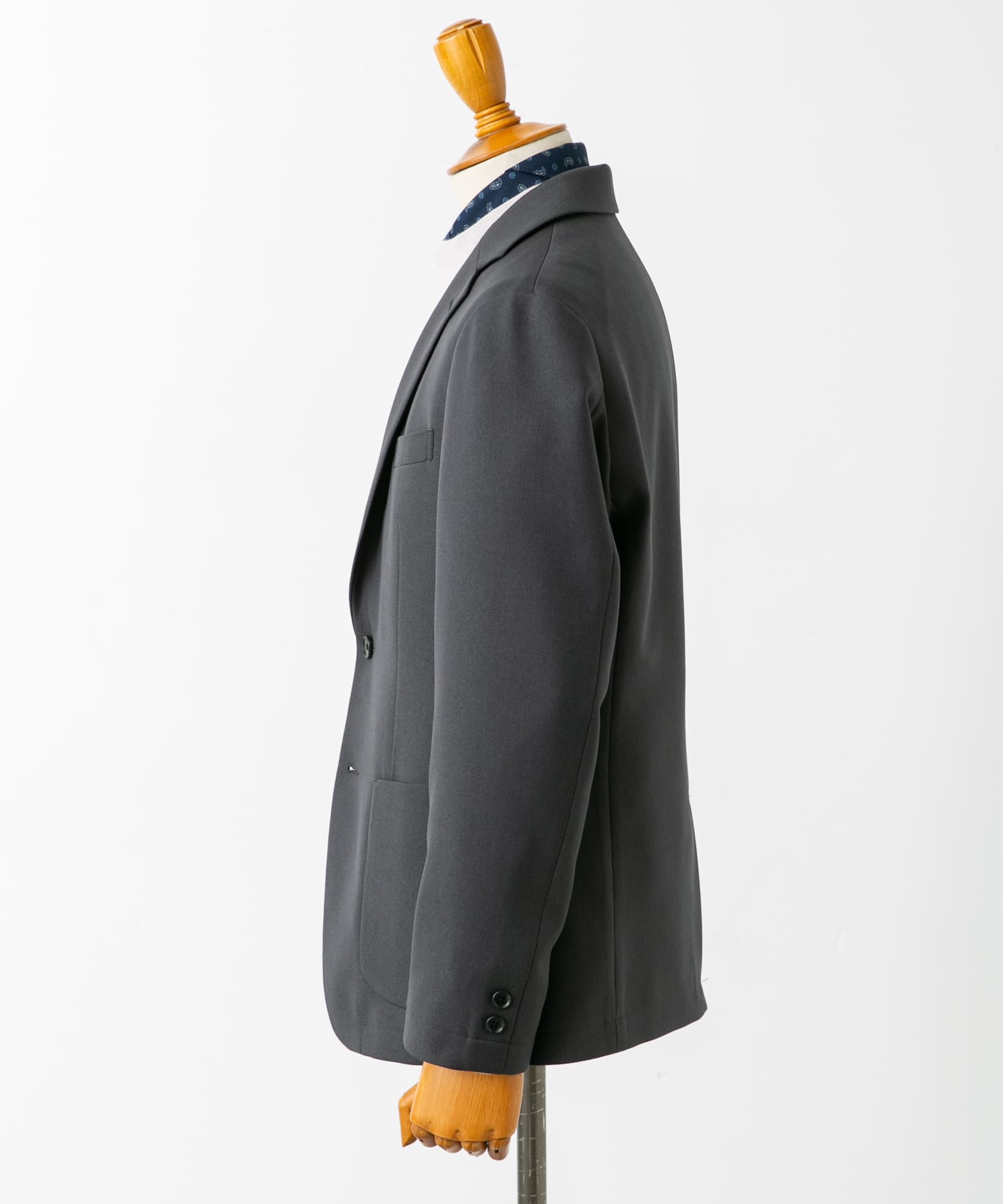 『イージーケア』LIFE STYLE TAILOR　ウールライクストレッチジャケット GRAY M