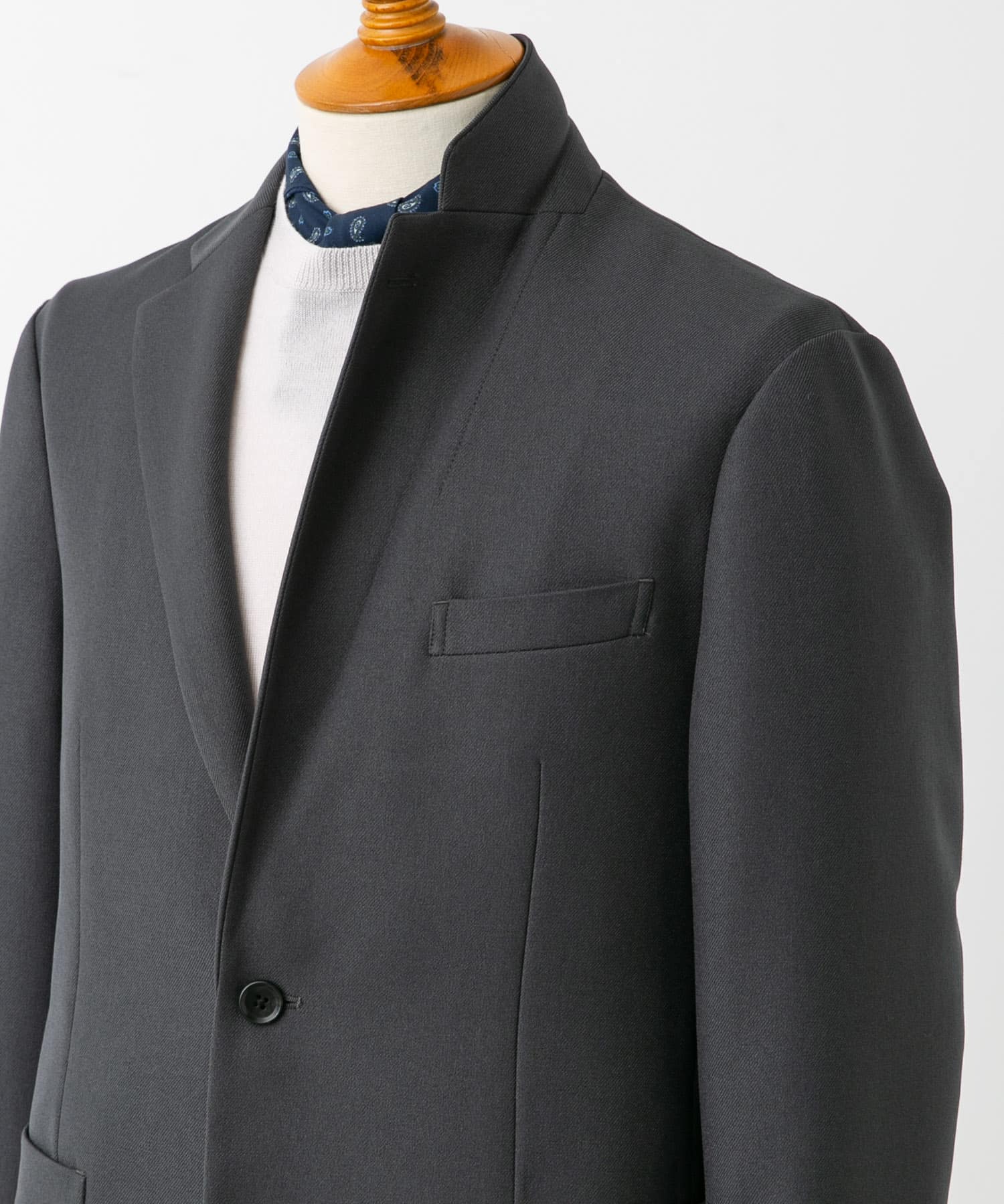 『イージーケア』LIFE STYLE TAILOR　ウールライクストレッチジャケット GRAY M