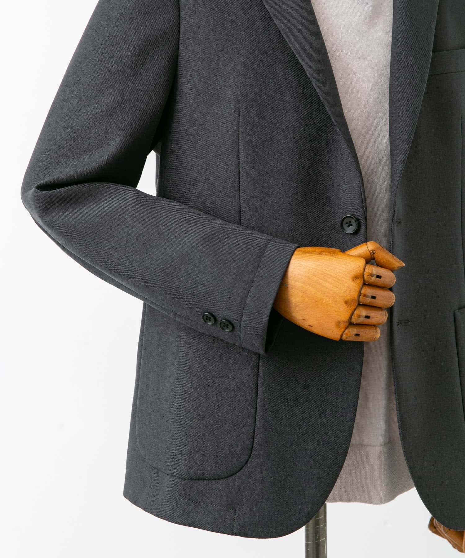 『イージーケア』LIFE STYLE TAILOR　ウールライクストレッチジャケット GRAY L