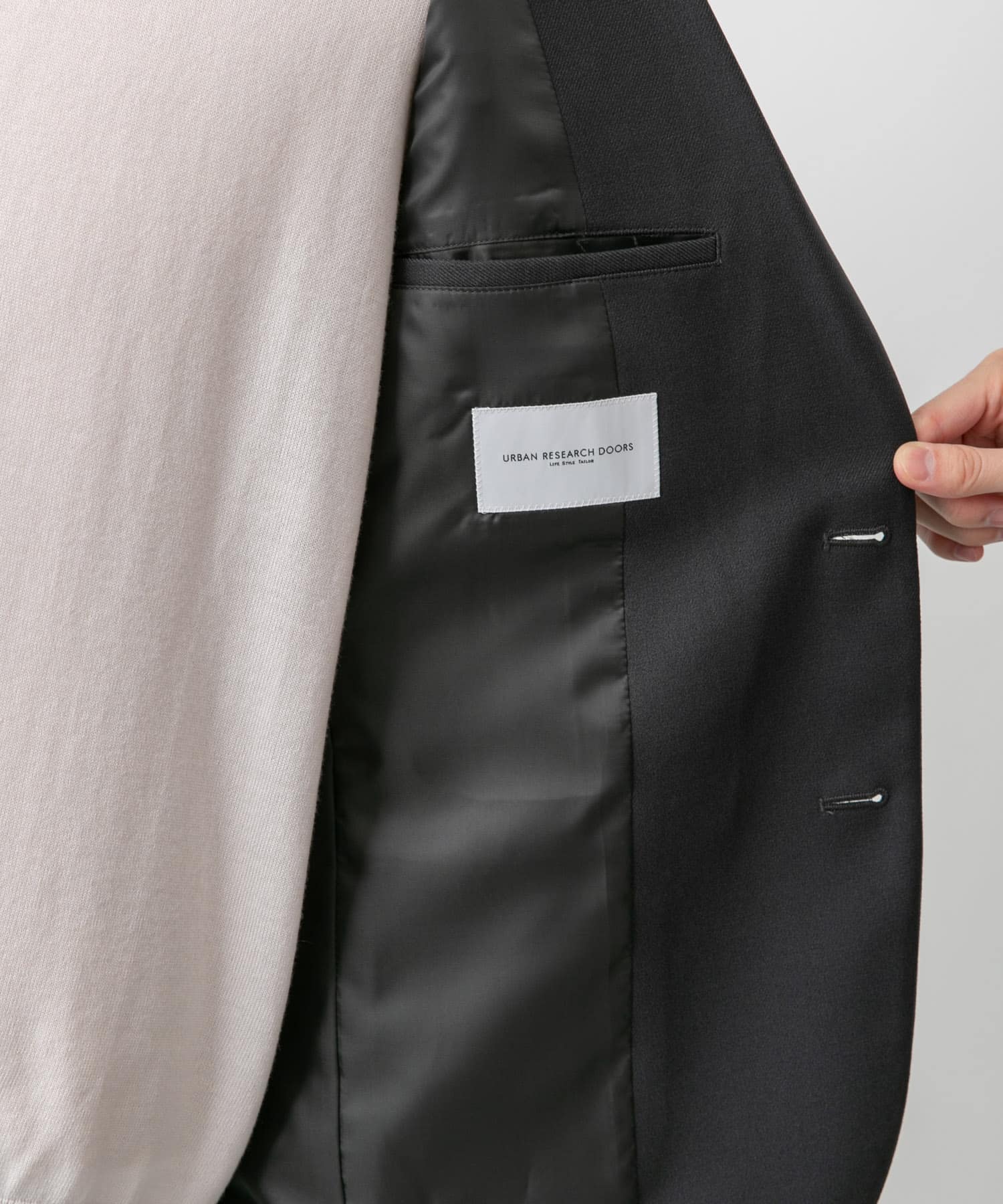 『イージーケア』LIFE STYLE TAILOR　ウールライクストレッチジャケット GRAY L