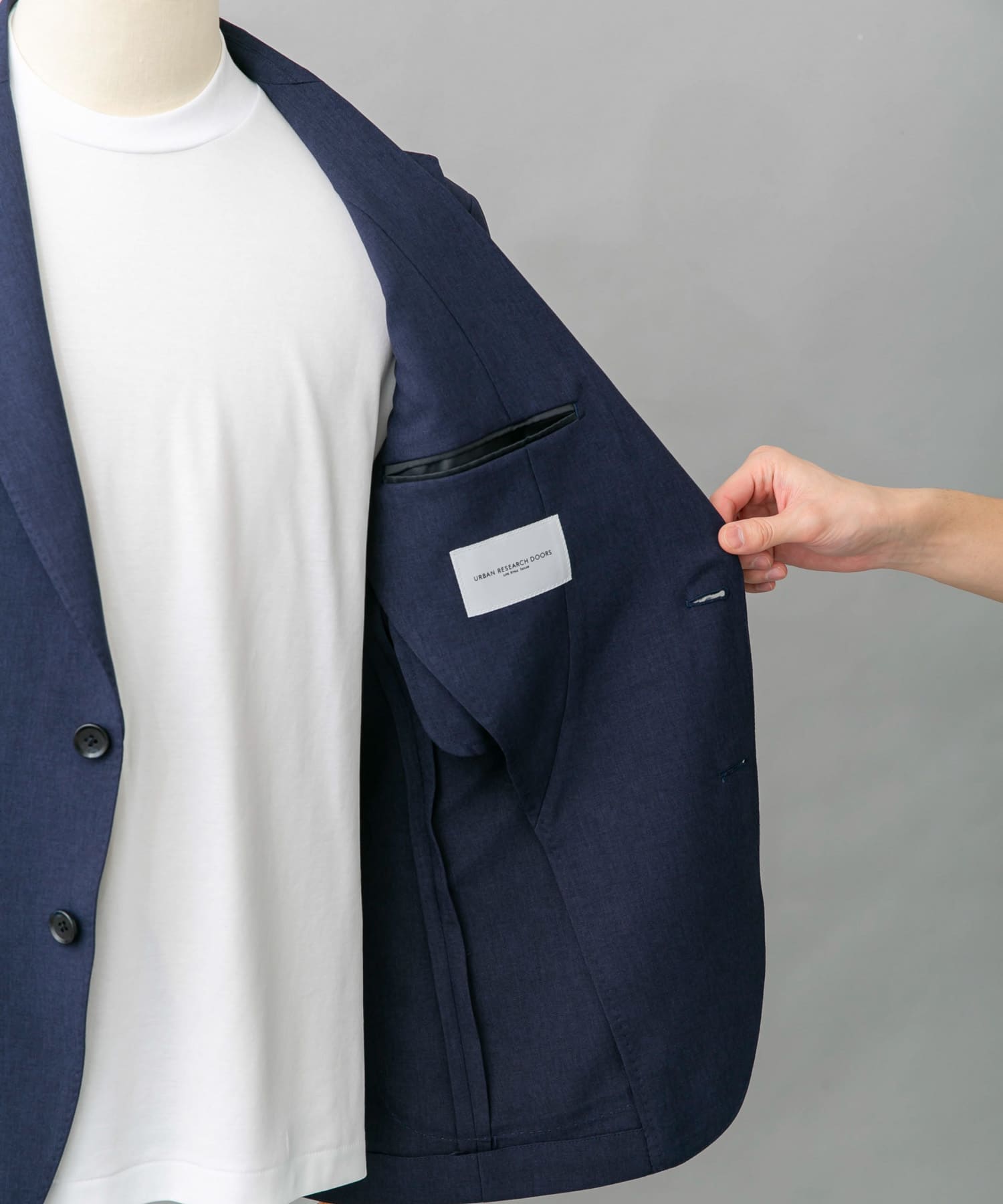 『イージーケア』LIFE STYLE TAILOR　トロワッシャーストレッチジャケット NAVY 48