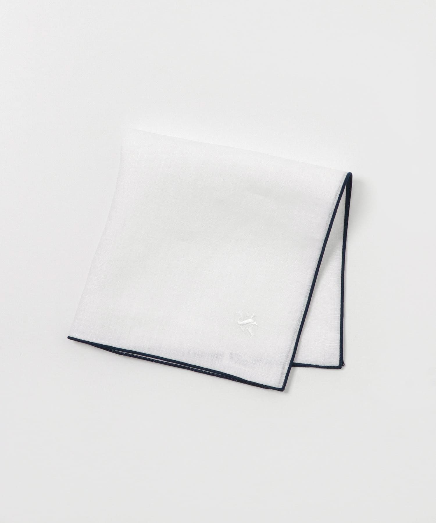 LIFE STYLE TAILOR　リネンチーフ WHT-NVY -