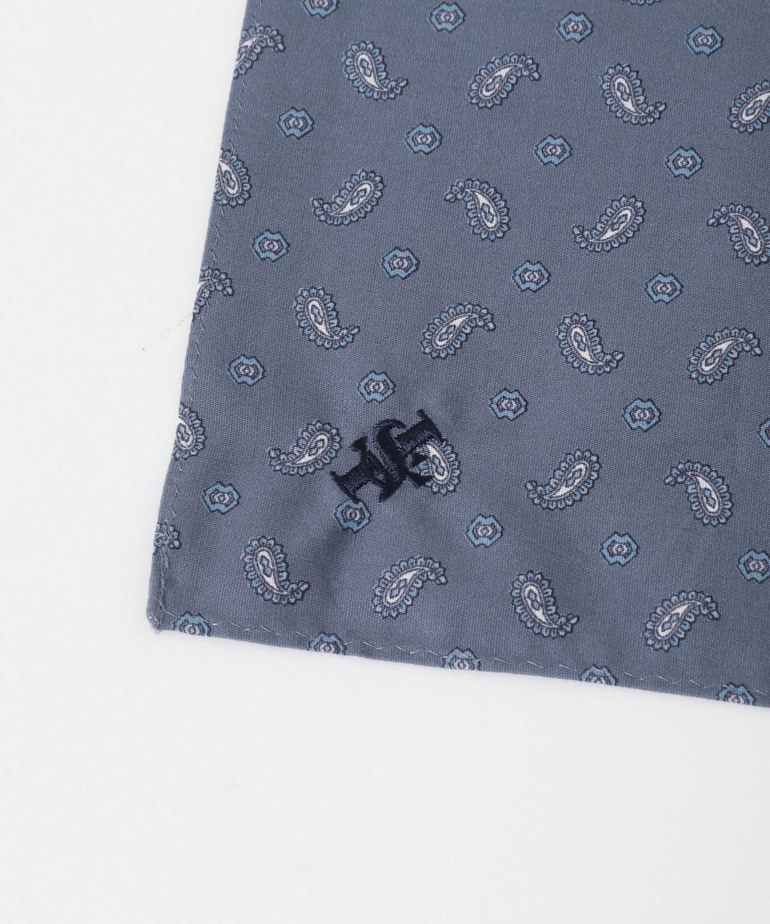 LIFE STYLE TAILOR　ペイズリー柄コットンハンカチ BLUE -