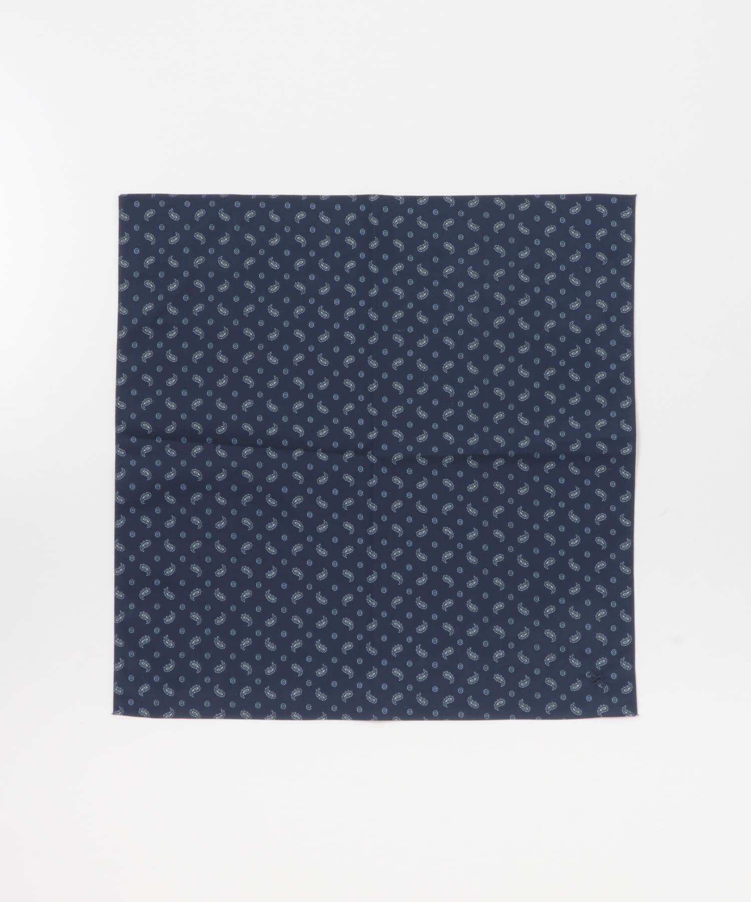 LIFE STYLE TAILOR　ペイズリー柄コットンハンカチ NAVY -