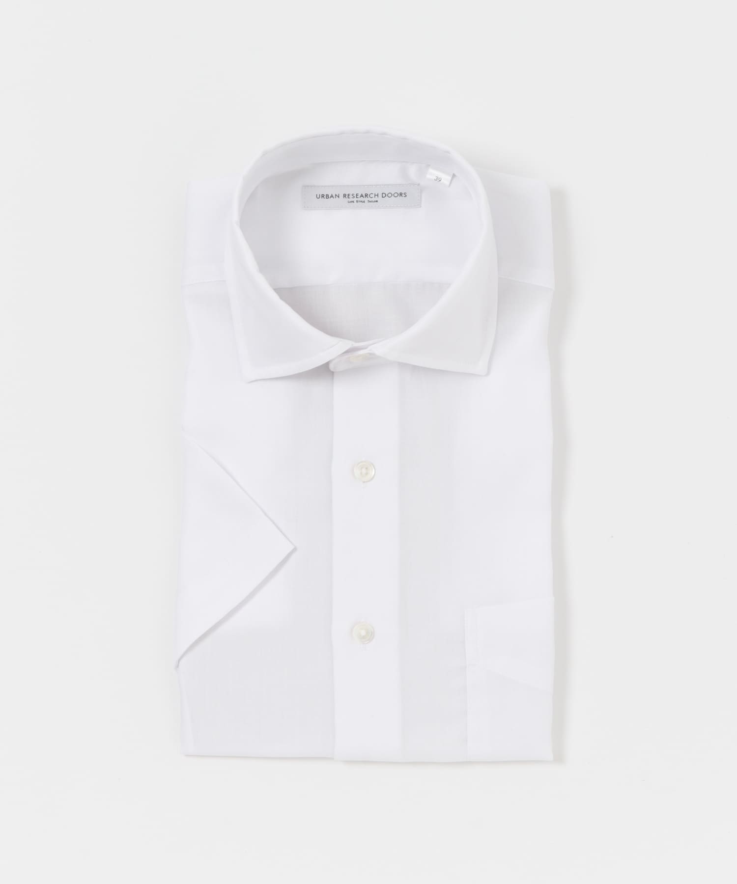 LIFE STYLE TAILOR　セミワイド半袖シャツ WHITE 37