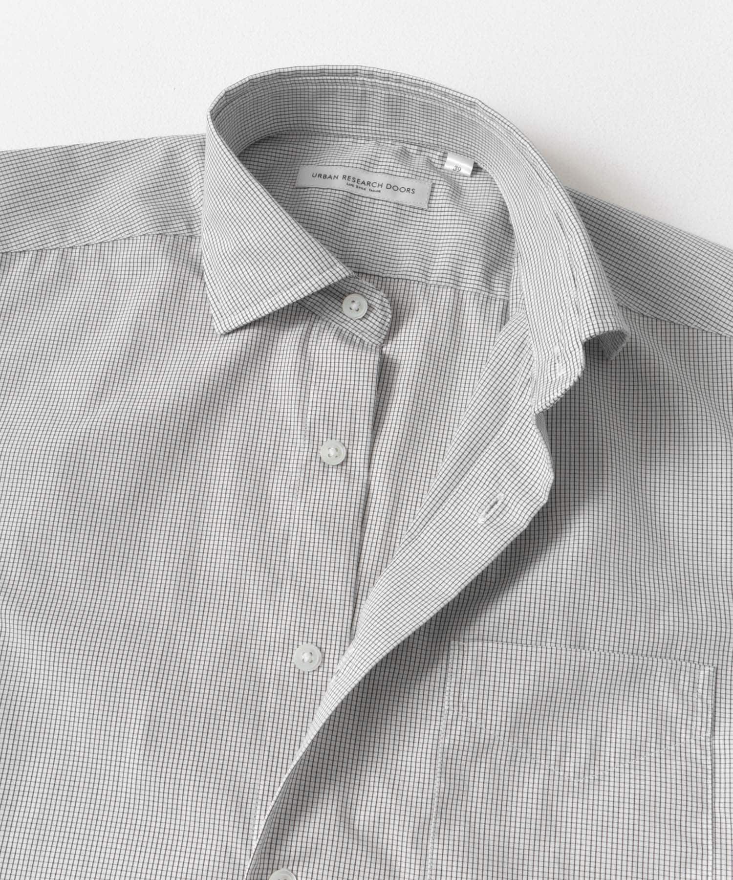 LIFE STYLE TAILOR　セミワイド半袖シャツ BLACK-CH 37