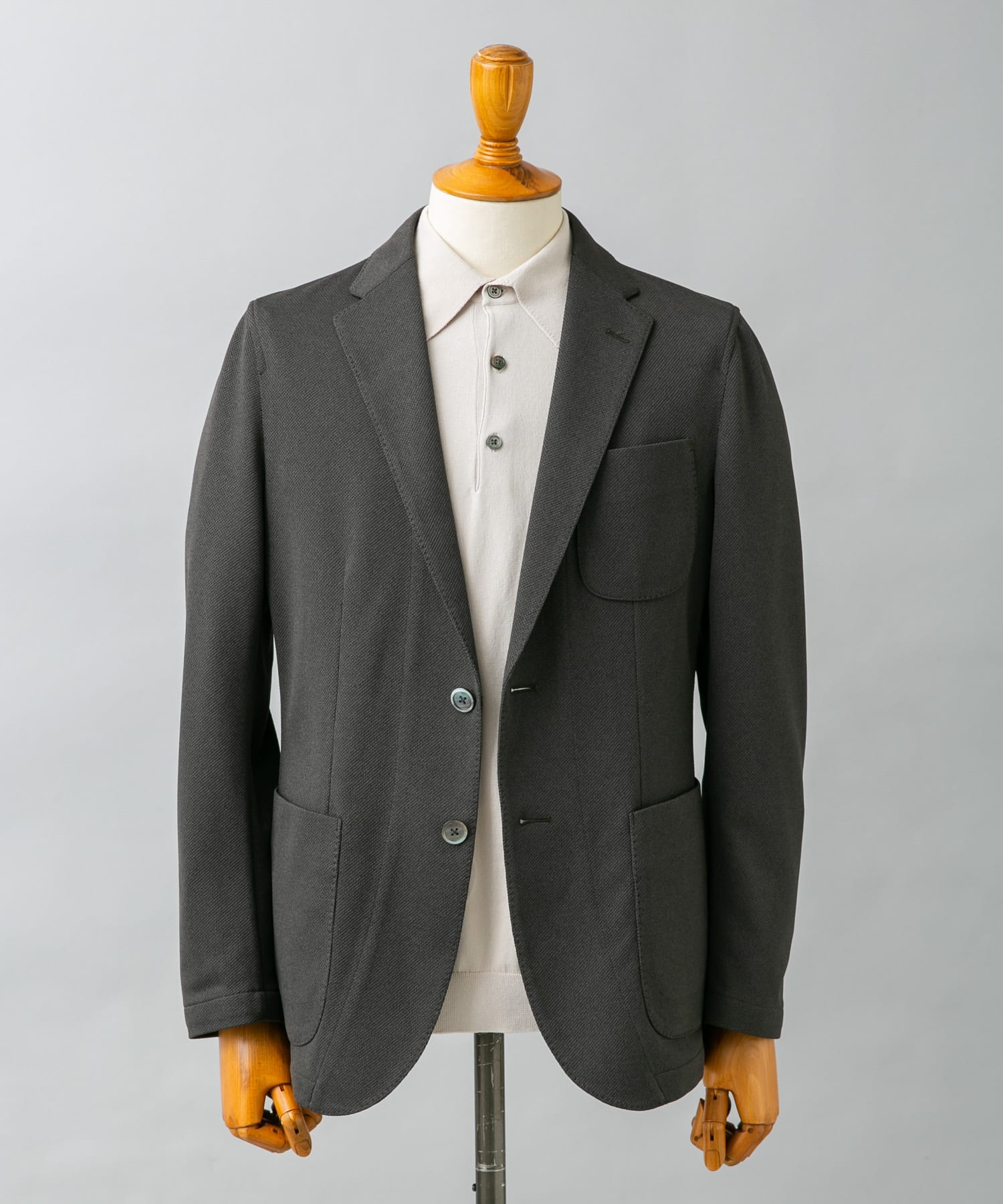 『イージーケア/防シワ/速乾』LIFE STYLE TAILOR　メランジニットイージーJK KHAKI 44