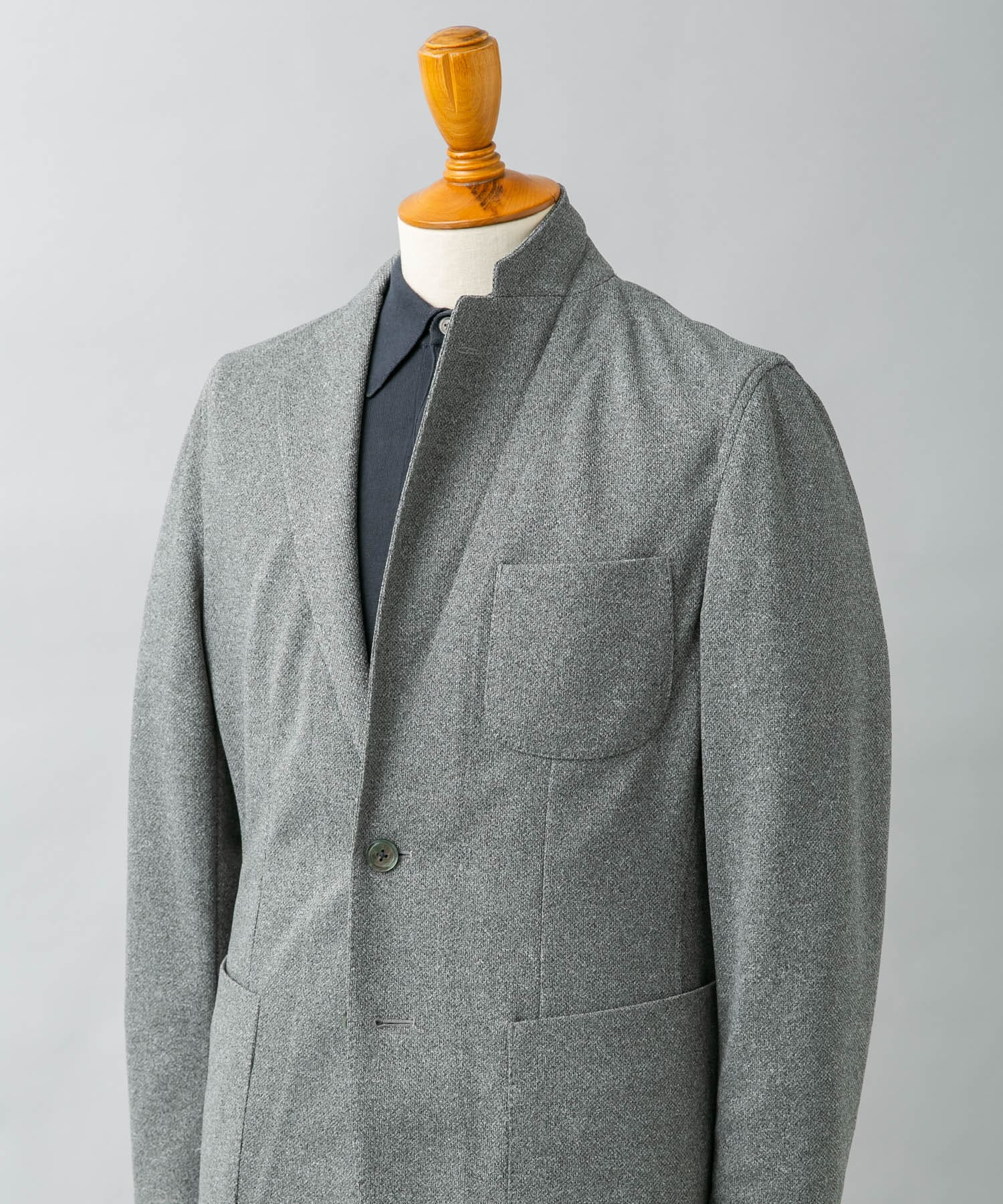 『イージーケア/防シワ/速乾』LIFE STYLE TAILOR　メランジニットイージーJK GRAY 44