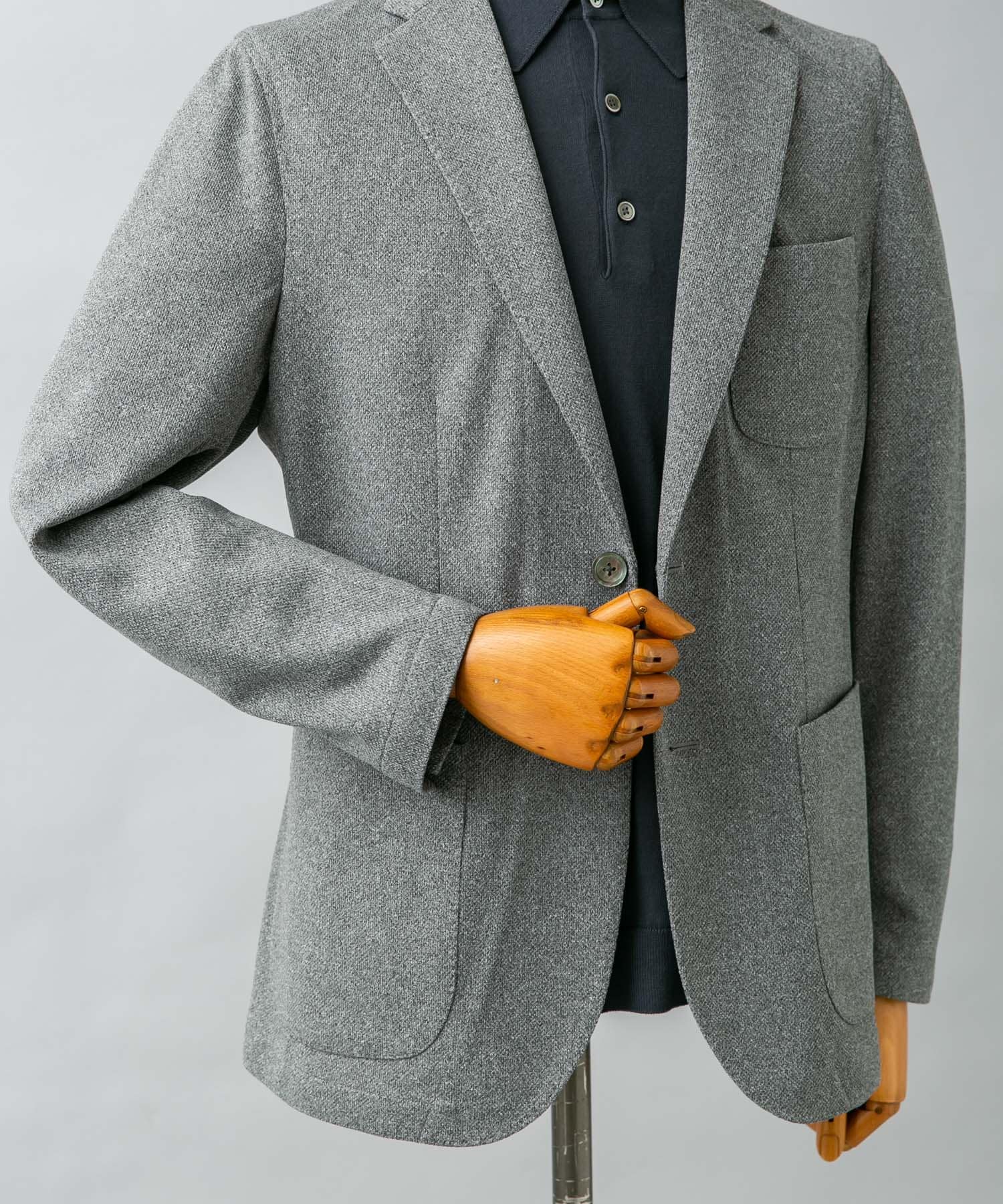 『イージーケア/防シワ/速乾』LIFE STYLE TAILOR　メランジニットイージーJK GRAY 46