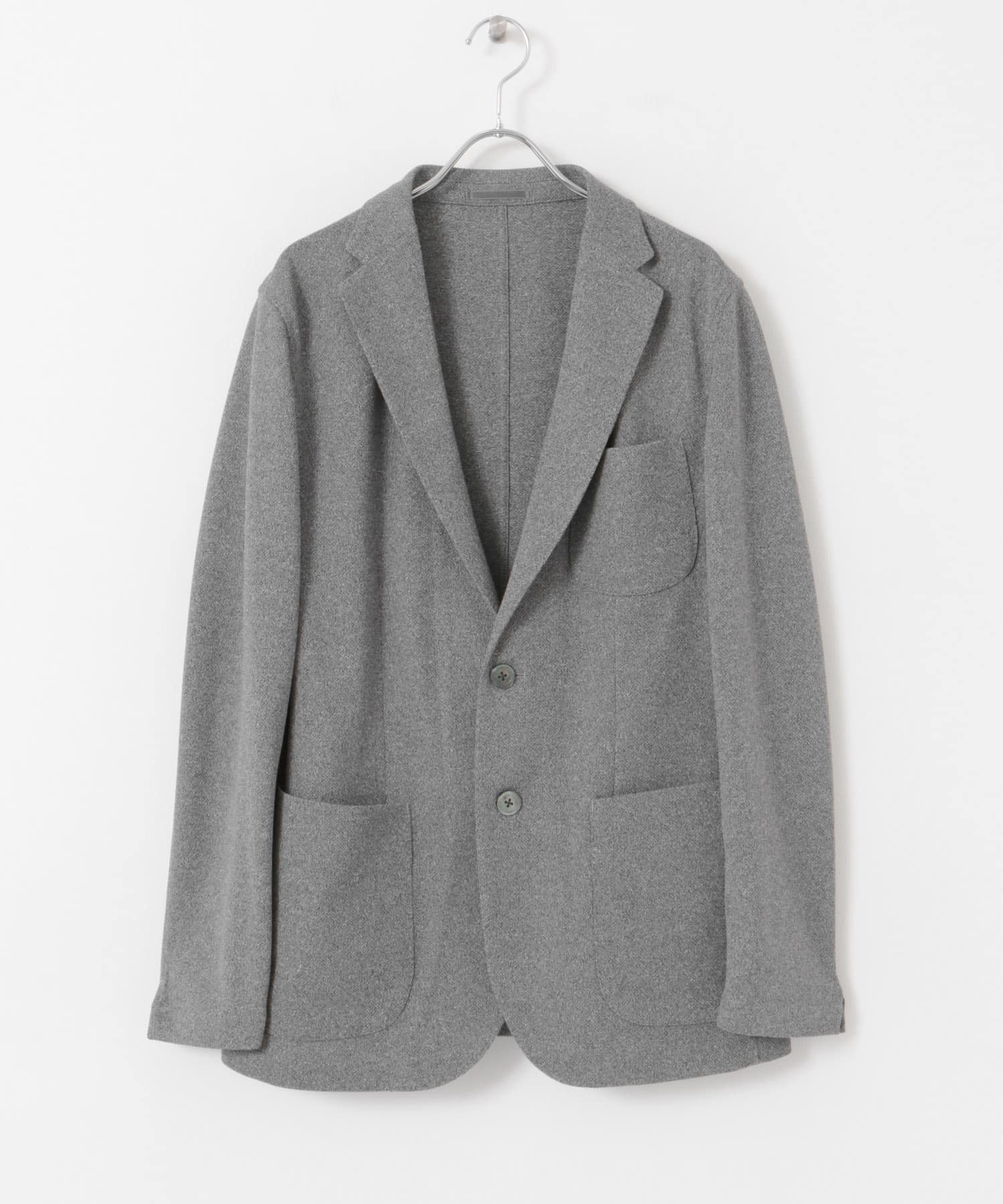 『イージーケア/防シワ/速乾』LIFE STYLE TAILOR　メランジニットイージーJK GRAY 46