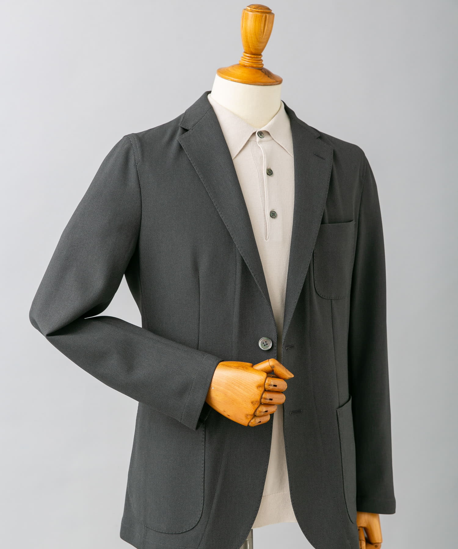 『吸水速乾/イージーケア』LIFE STYLE TAILOR　ドライタッチストレッチイージーJK2 CHARCOAL 46