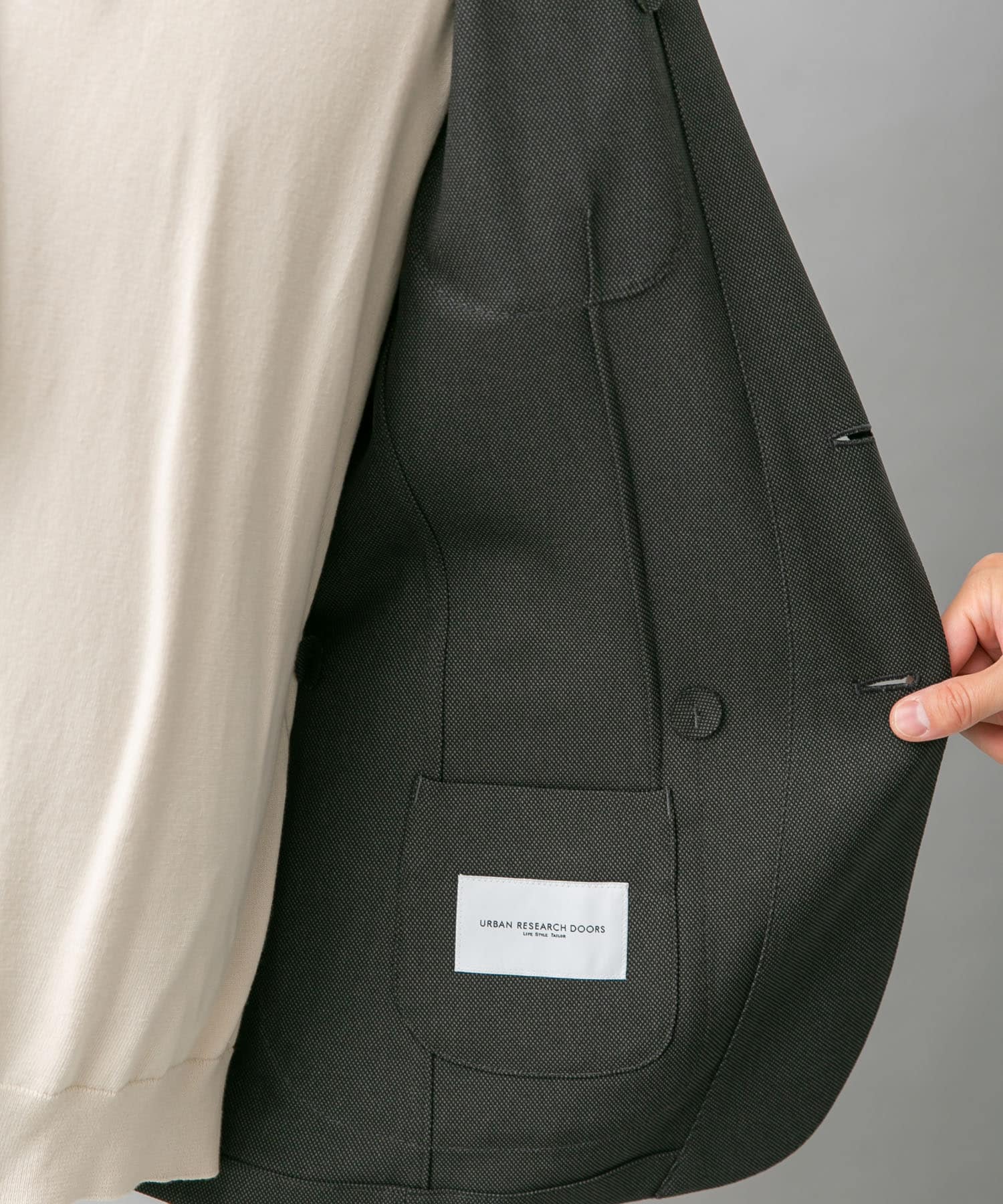 『吸水速乾/イージーケア』LIFE STYLE TAILOR　ドライタッチストレッチイージーJK2 CHARCOAL 46
