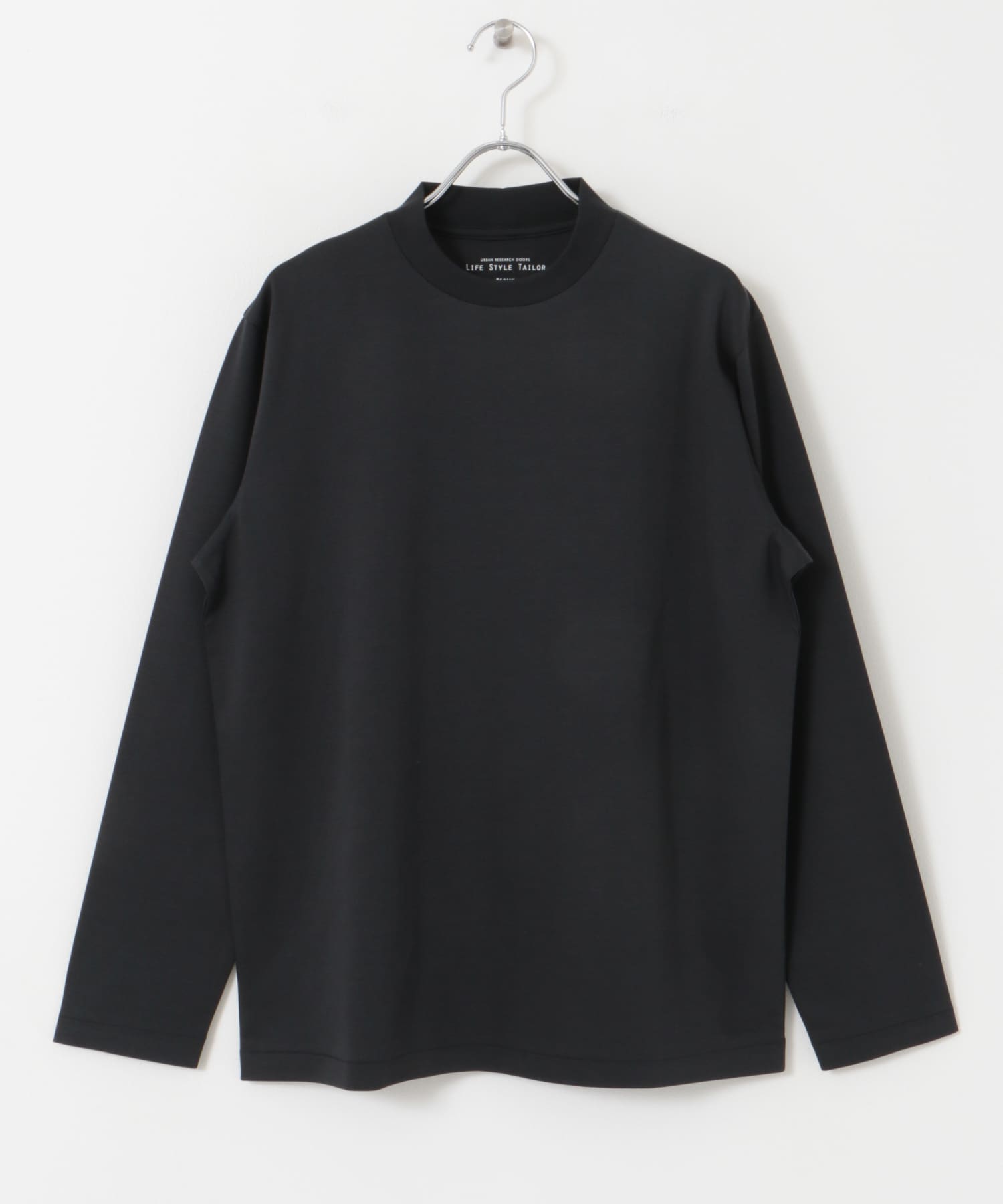 『抗菌/防臭』LIFE STYLE TAILOR　シルケットポンチストレッチ長袖Tシャツ CHARCOAL M