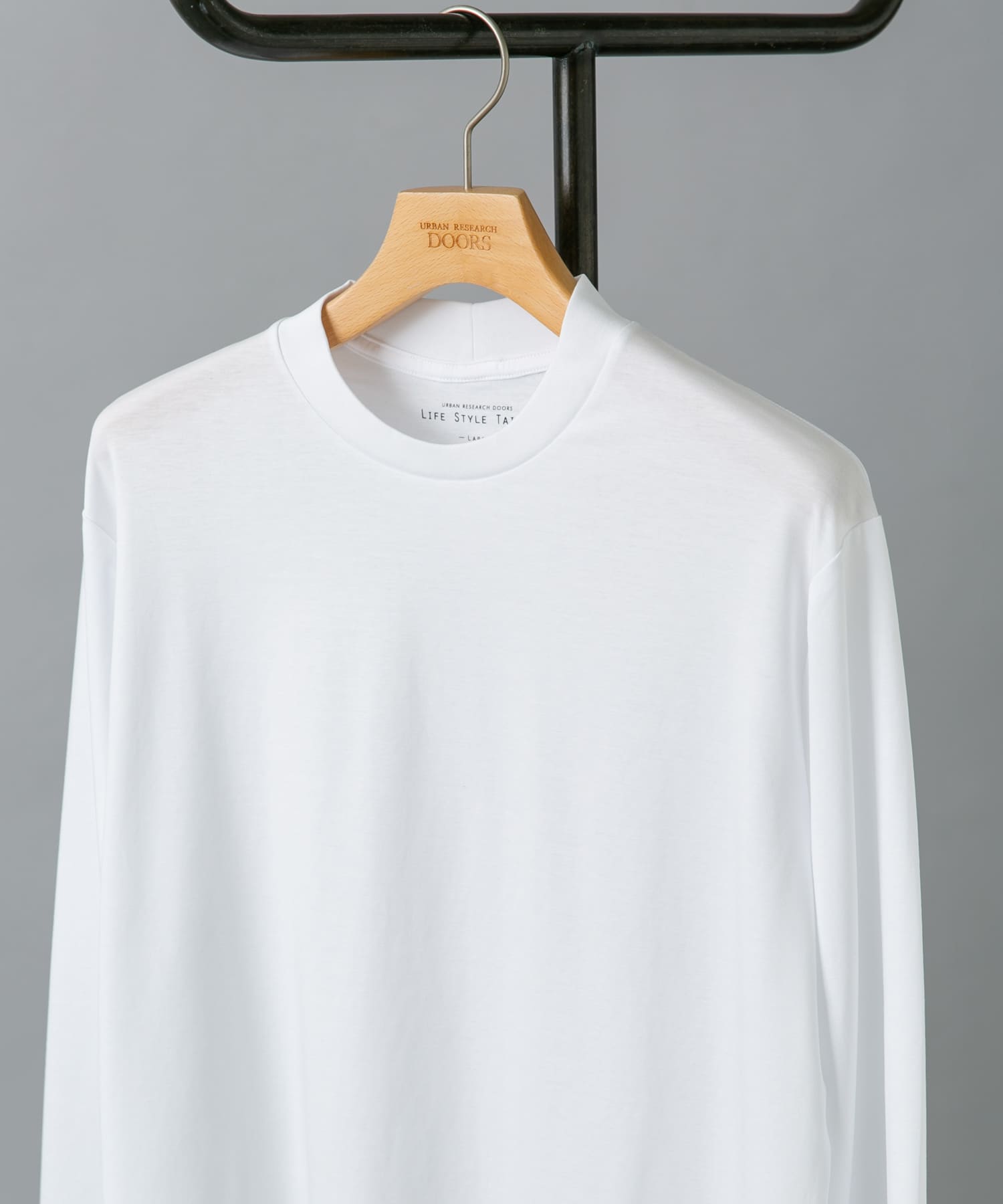 『抗菌/防臭』LIFE STYLE TAILOR　シルケットポンチストレッチ長袖Tシャツ WHITE M