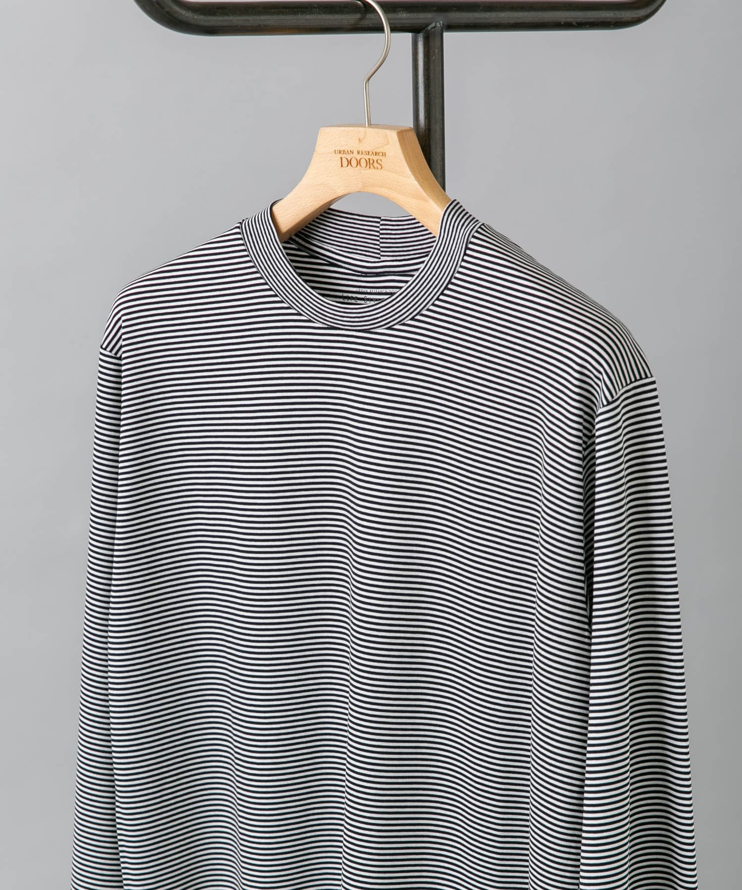 『抗菌/防臭』LIFE STYLE TAILOR　シルケットポンチストレッチ長袖Tシャツ WHT-NVY M