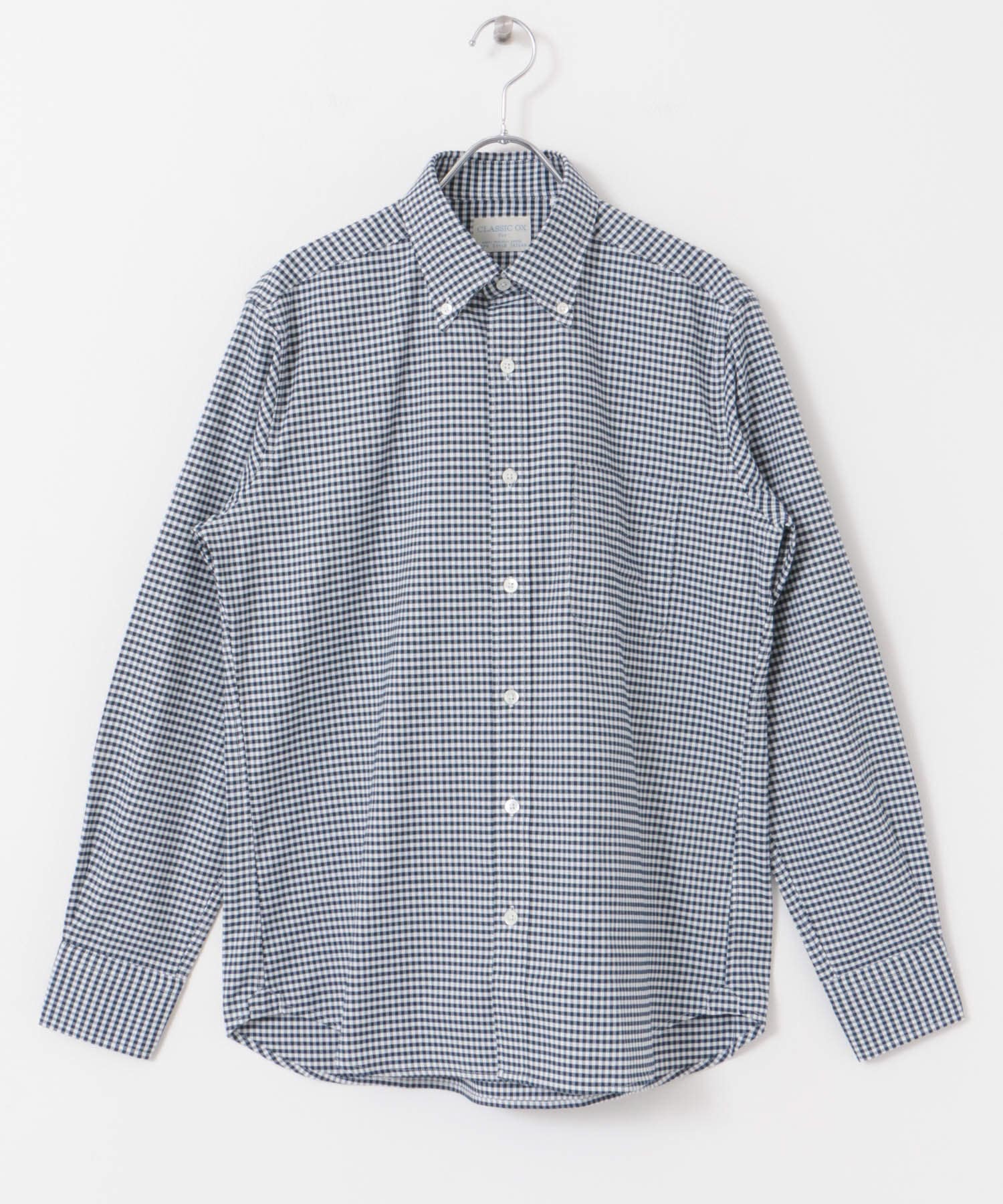 『イージーケア』LIFE STYLE TAILOR　マルチスペック CLASSIC OX BDシャツ NAVY-CH S
