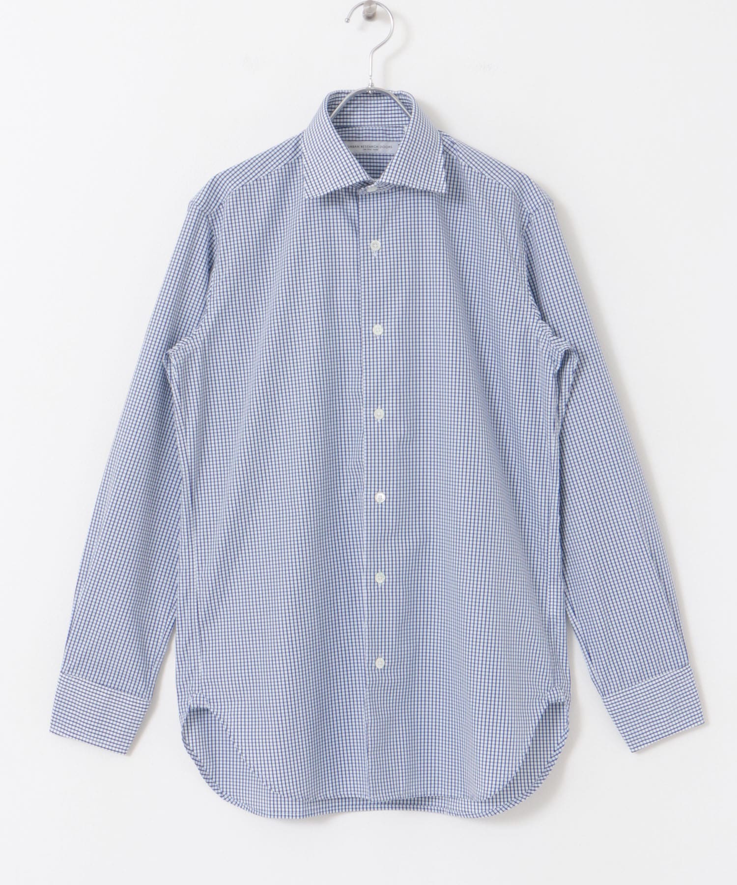 『イージーケア』LIFE STYLE TAILOR　セミワイドチェックシャツ BLUE-CH 37