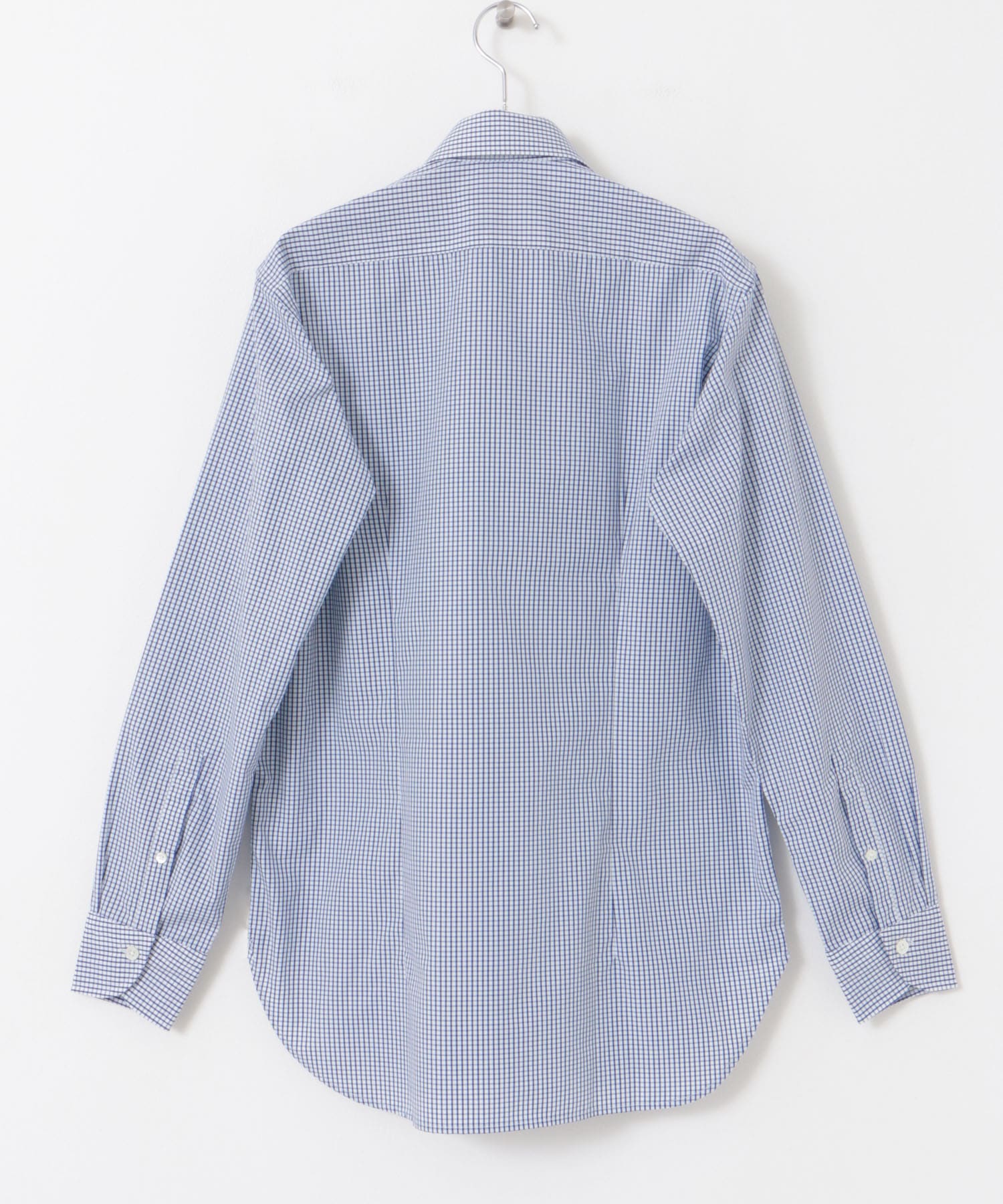 『イージーケア』LIFE STYLE TAILOR　セミワイドチェックシャツ BLUE-CH 37