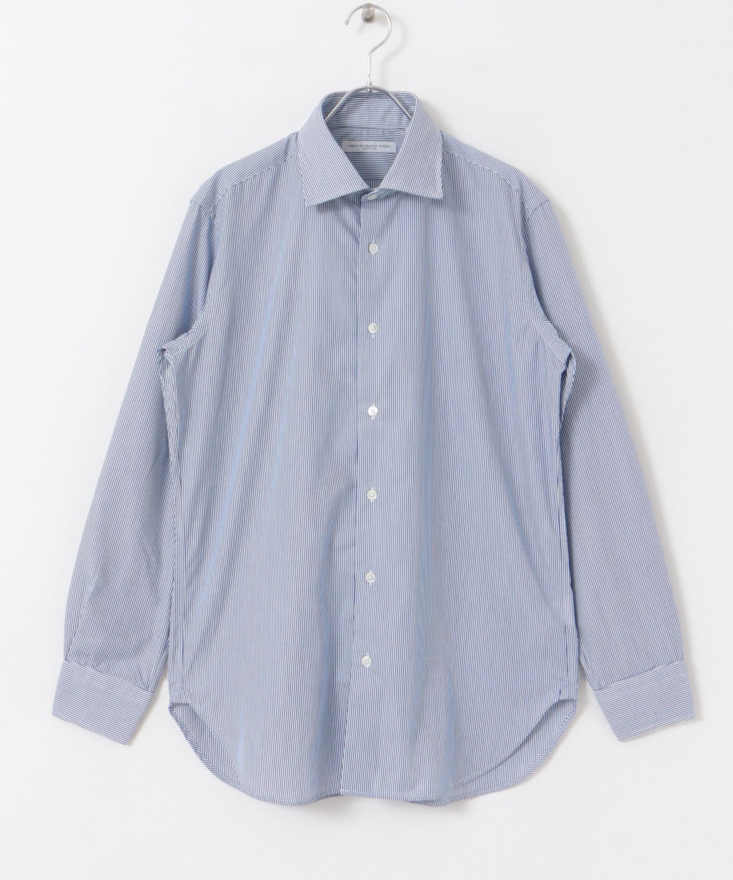 『イージーケア』LIFE STYLE TAILOR　セミワイド細ストライプシャツ BLUE-ST 37