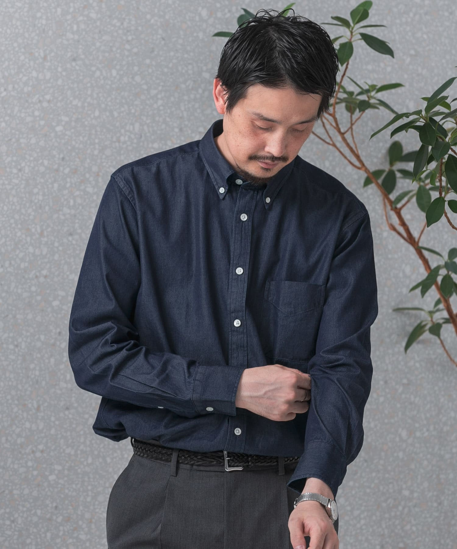 LIFE STYLE TAILOR デニムボタンダウンシャツ(S BLUE): ドレスライン