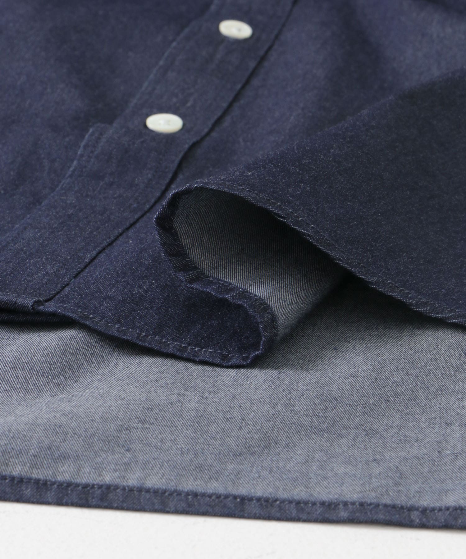 LIFE STYLE TAILOR　デニムボタンダウンシャツ NAVY S