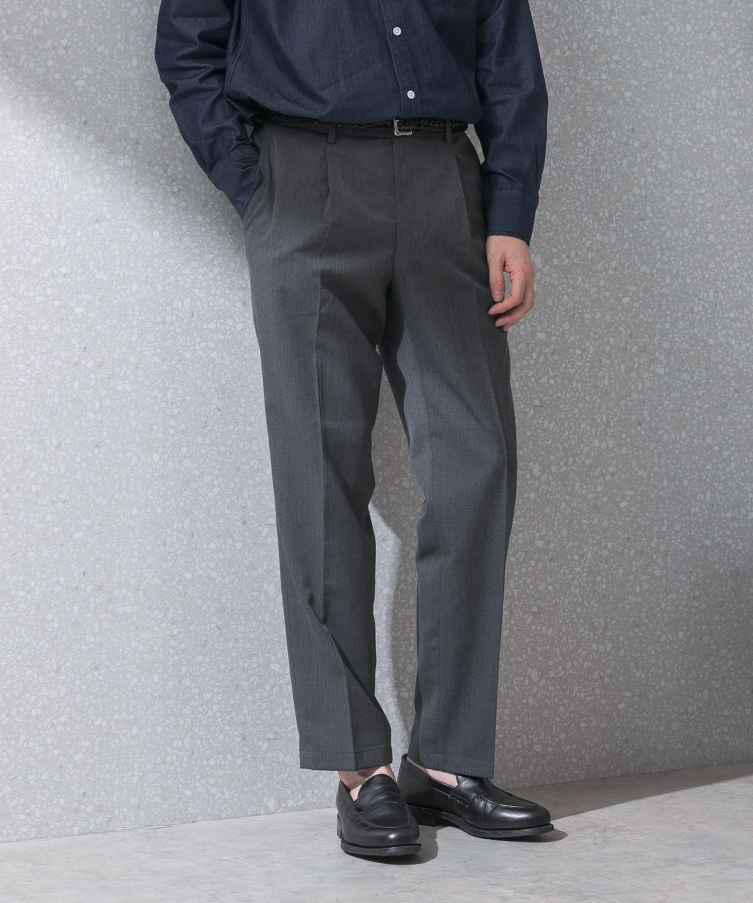 洗濯可/防シワ』LIFE STYLE TAILOR クリアツイルウォッシャブルパンツ