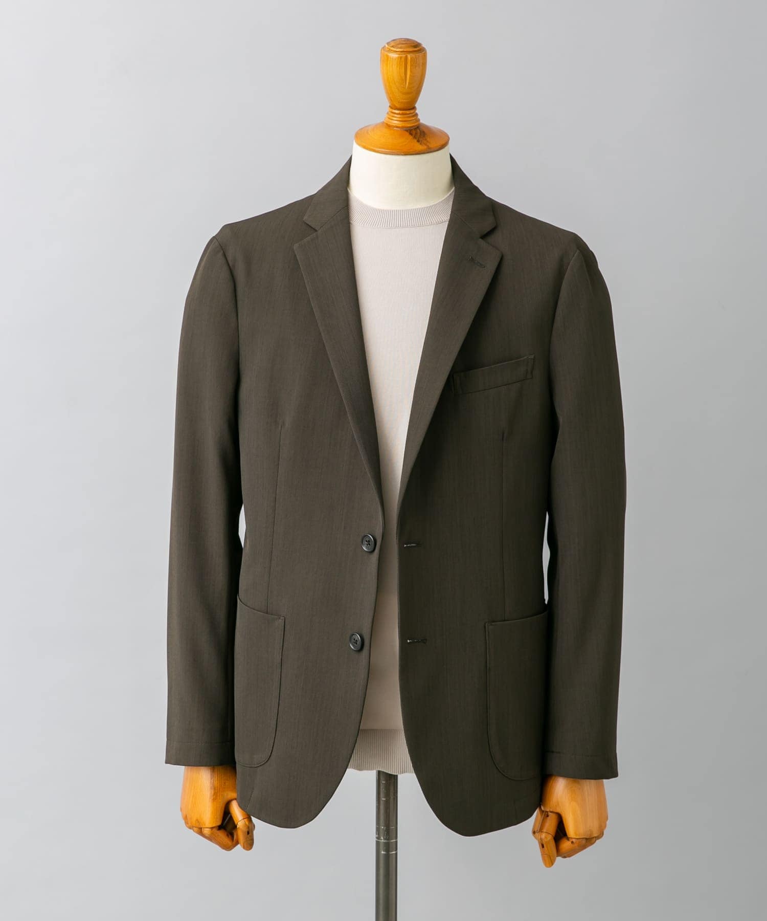 『洗濯可/防シワ』LIFE STYLE TAILOR　カルゼストレッチコンフォータブルジャケット KHAKI M