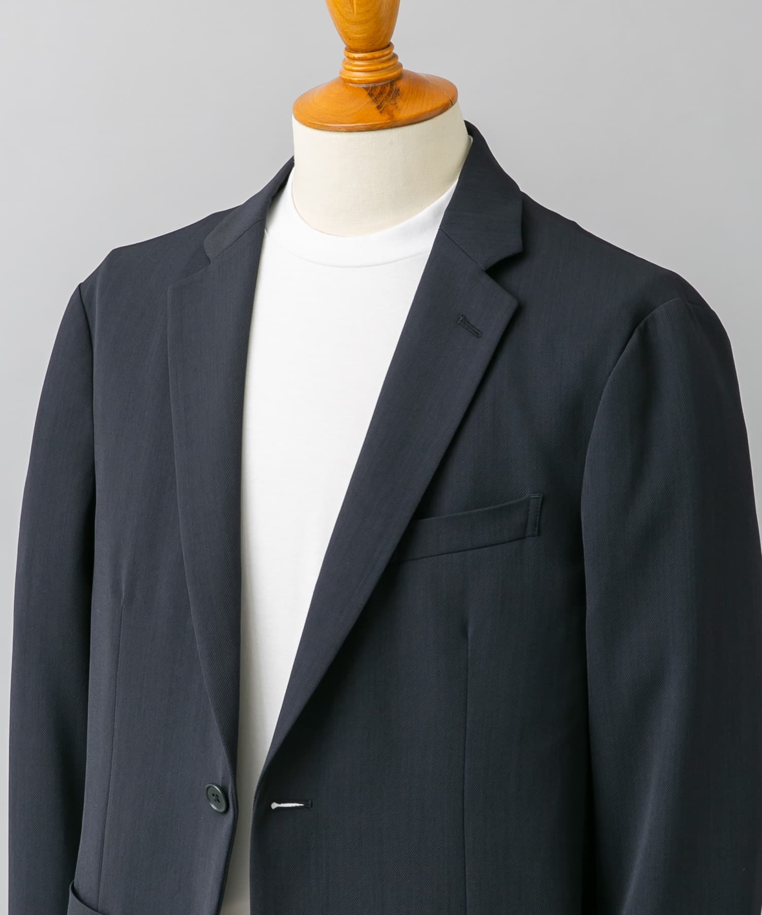 『洗濯可/防シワ』LIFE STYLE TAILOR　カルゼストレッチコンフォータブルジャケット NAVY M