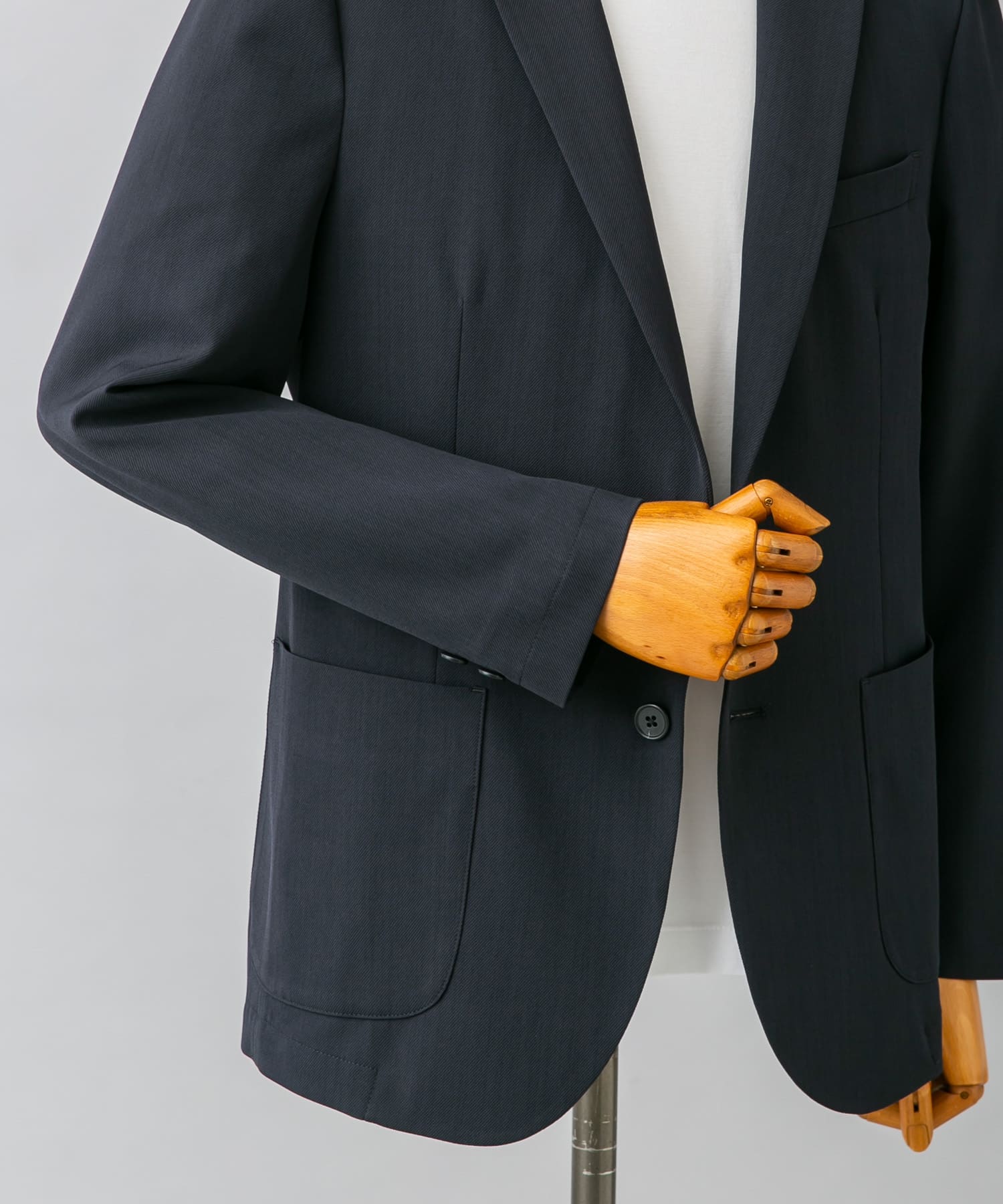 『洗濯可/防シワ』LIFE STYLE TAILOR　カルゼストレッチコンフォータブルジャケット NAVY M