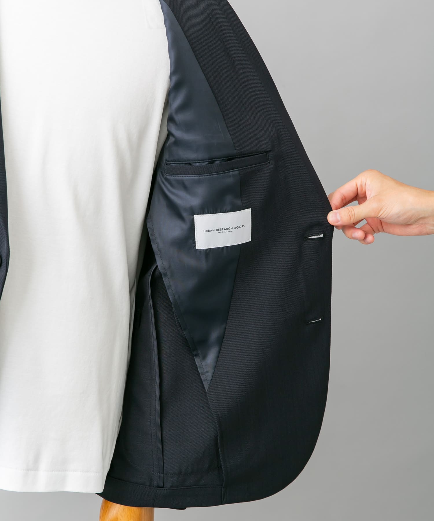 『洗濯可/防シワ』LIFE STYLE TAILOR　カルゼストレッチコンフォータブルジャケット NAVY L